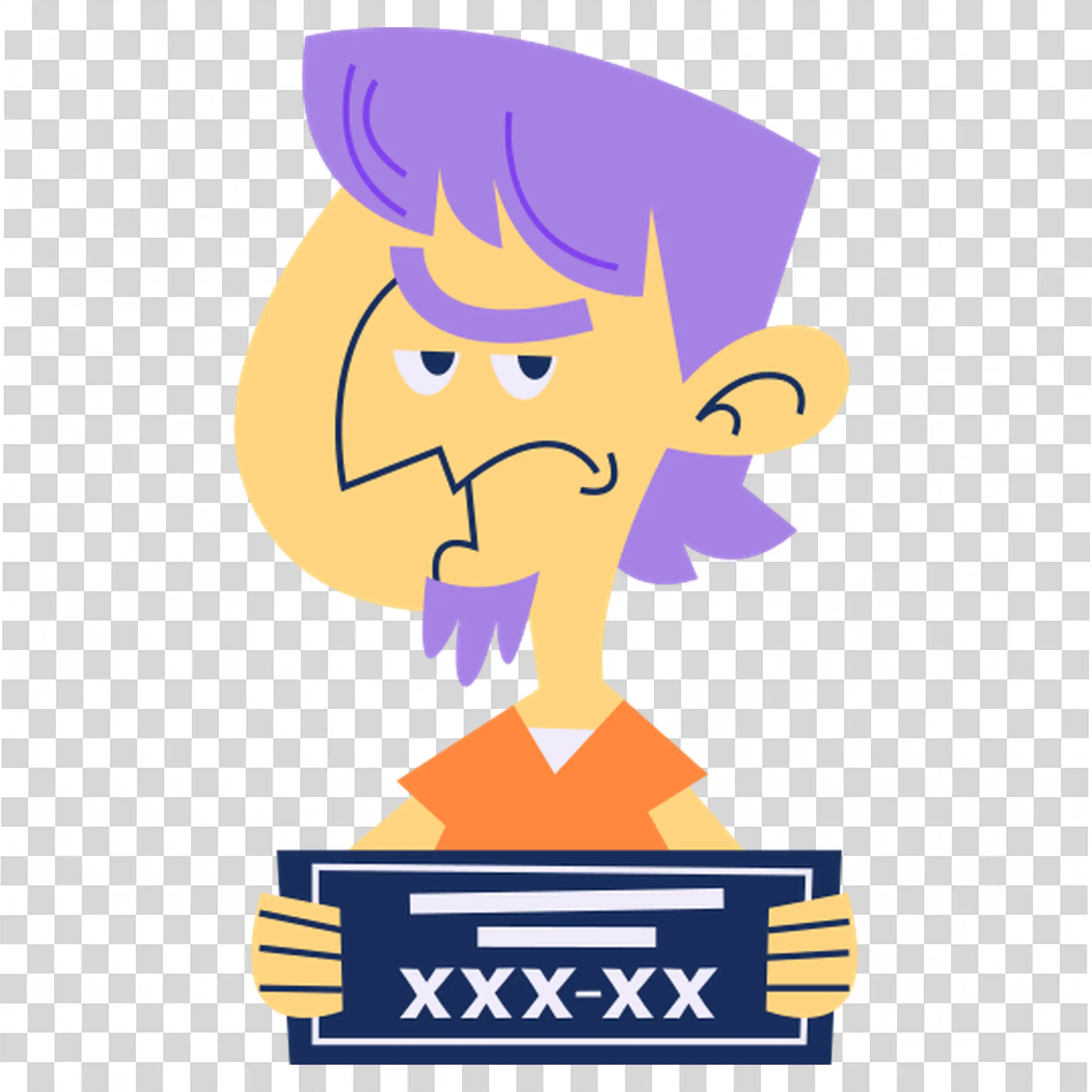 Girl using keyboard with purple hair and blue headphones