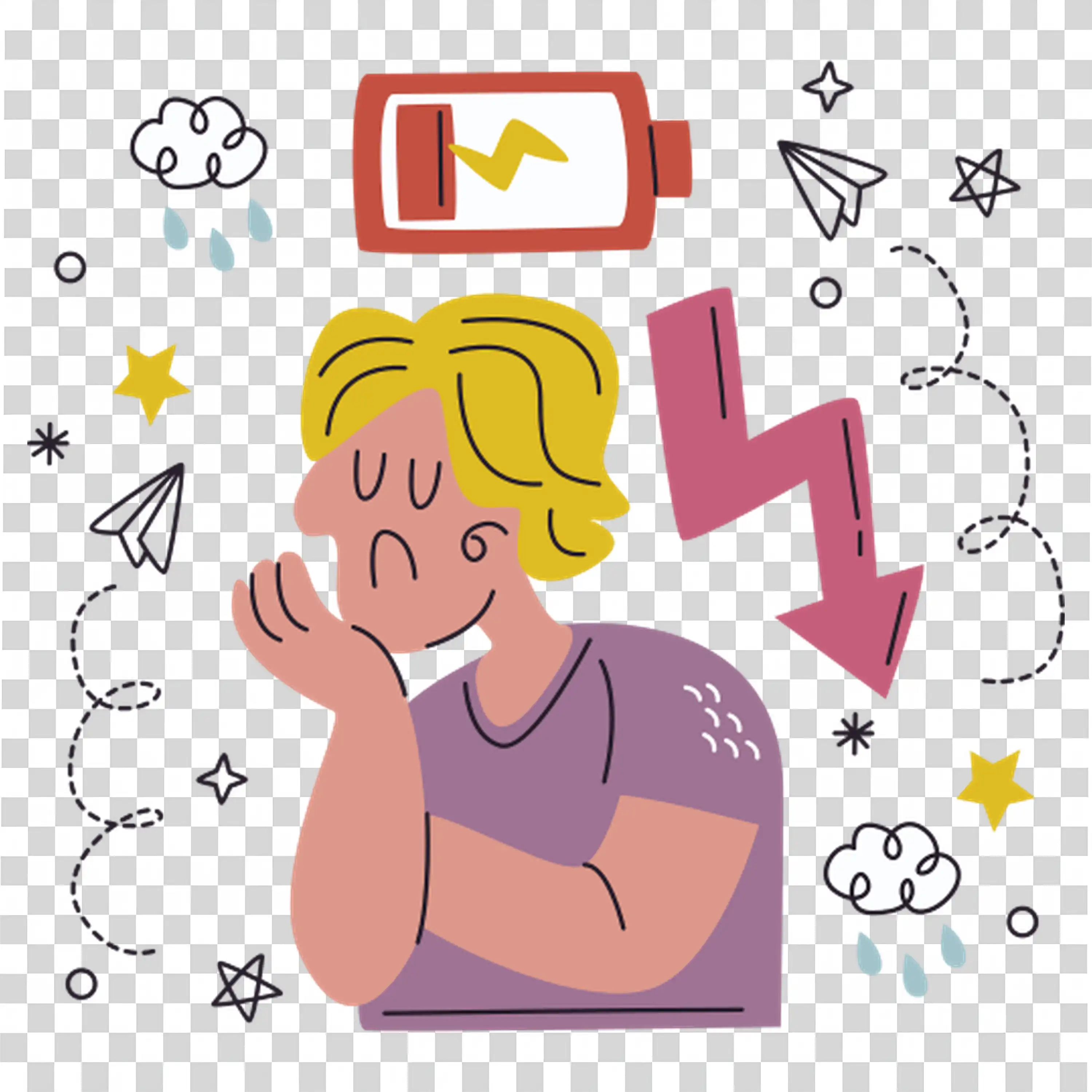 Girl watching video with thumbs up and hearts free PNG