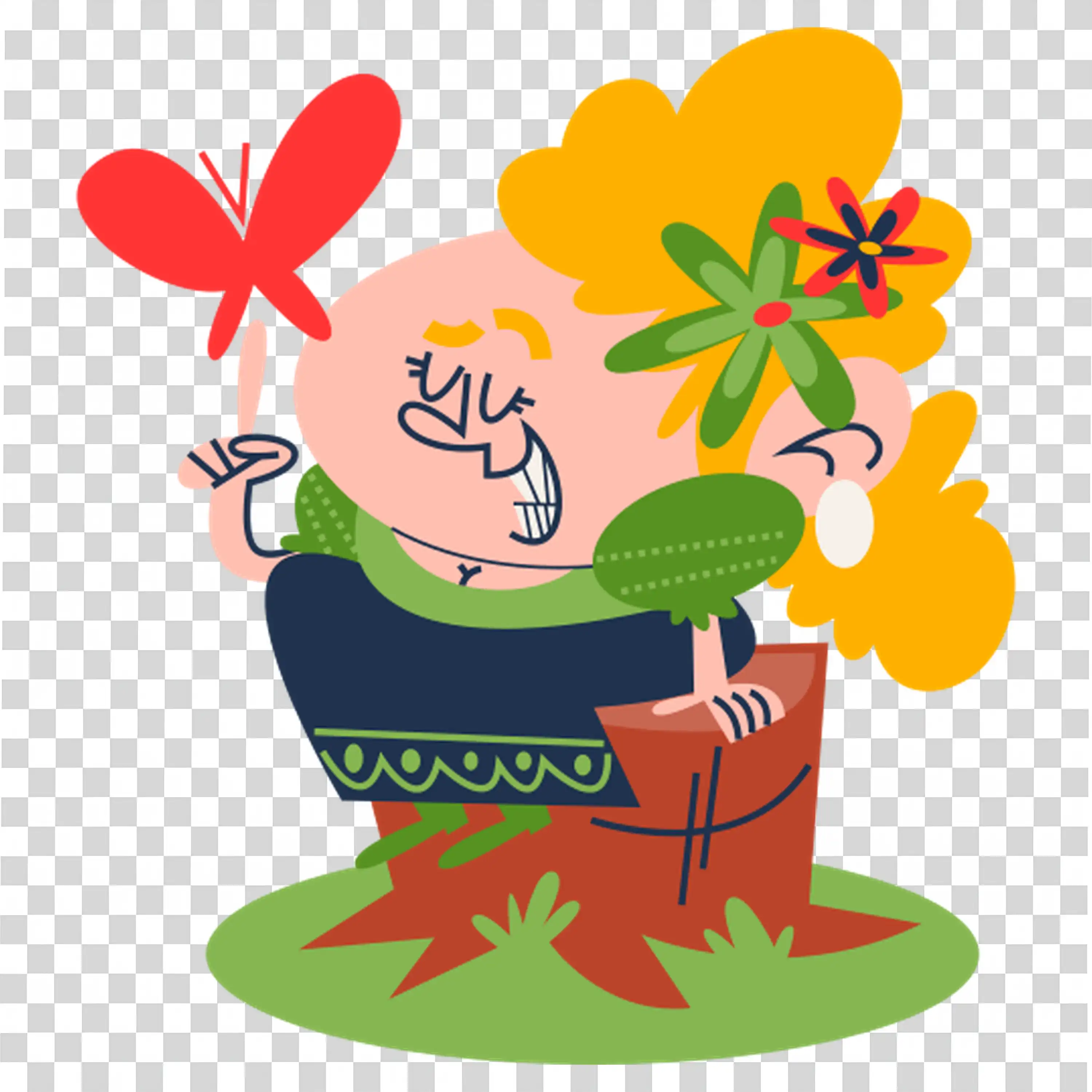Girl Watering a Plant to Show Growth and Care free PNG