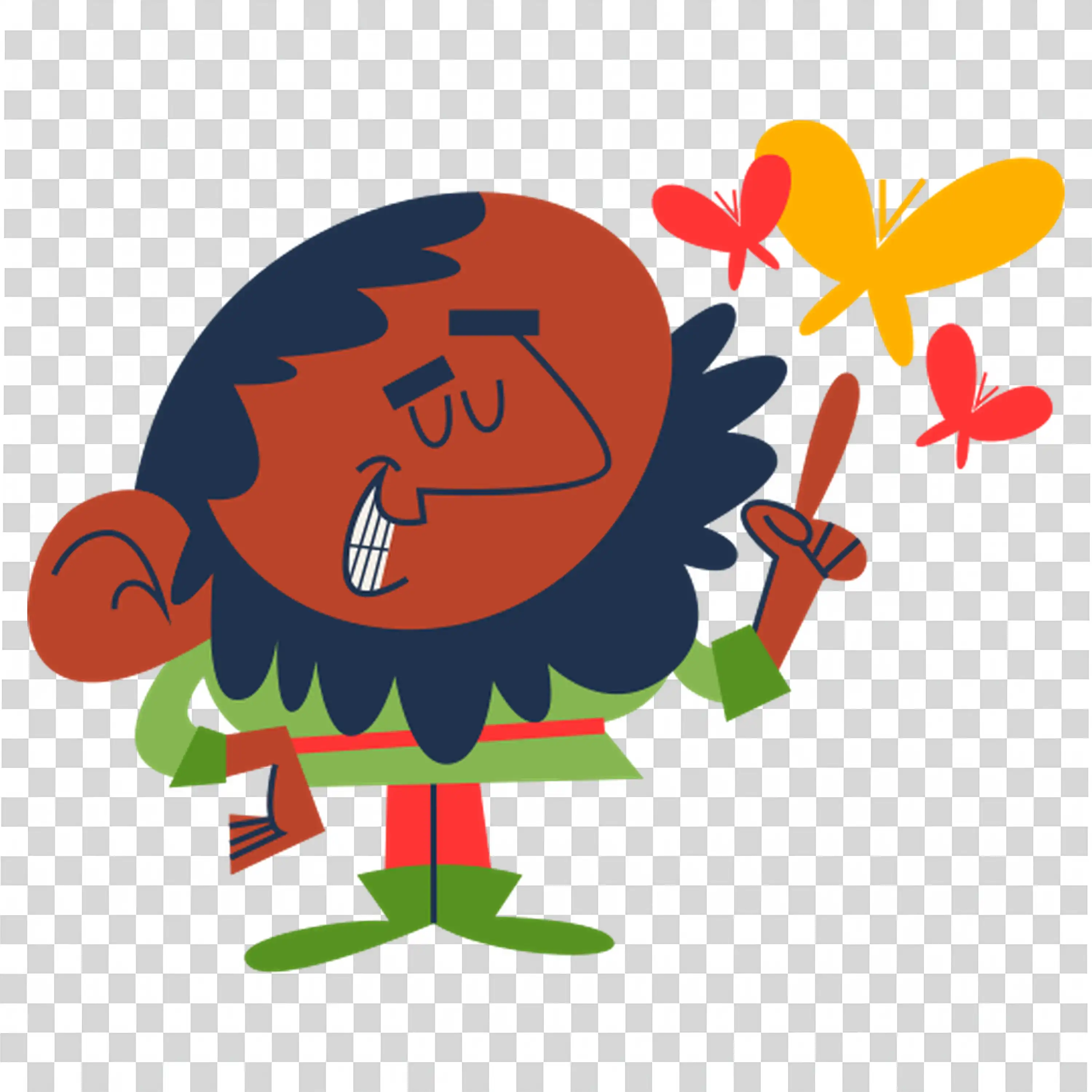 Girl Watering Plant with Care and Love Symbols PNG image