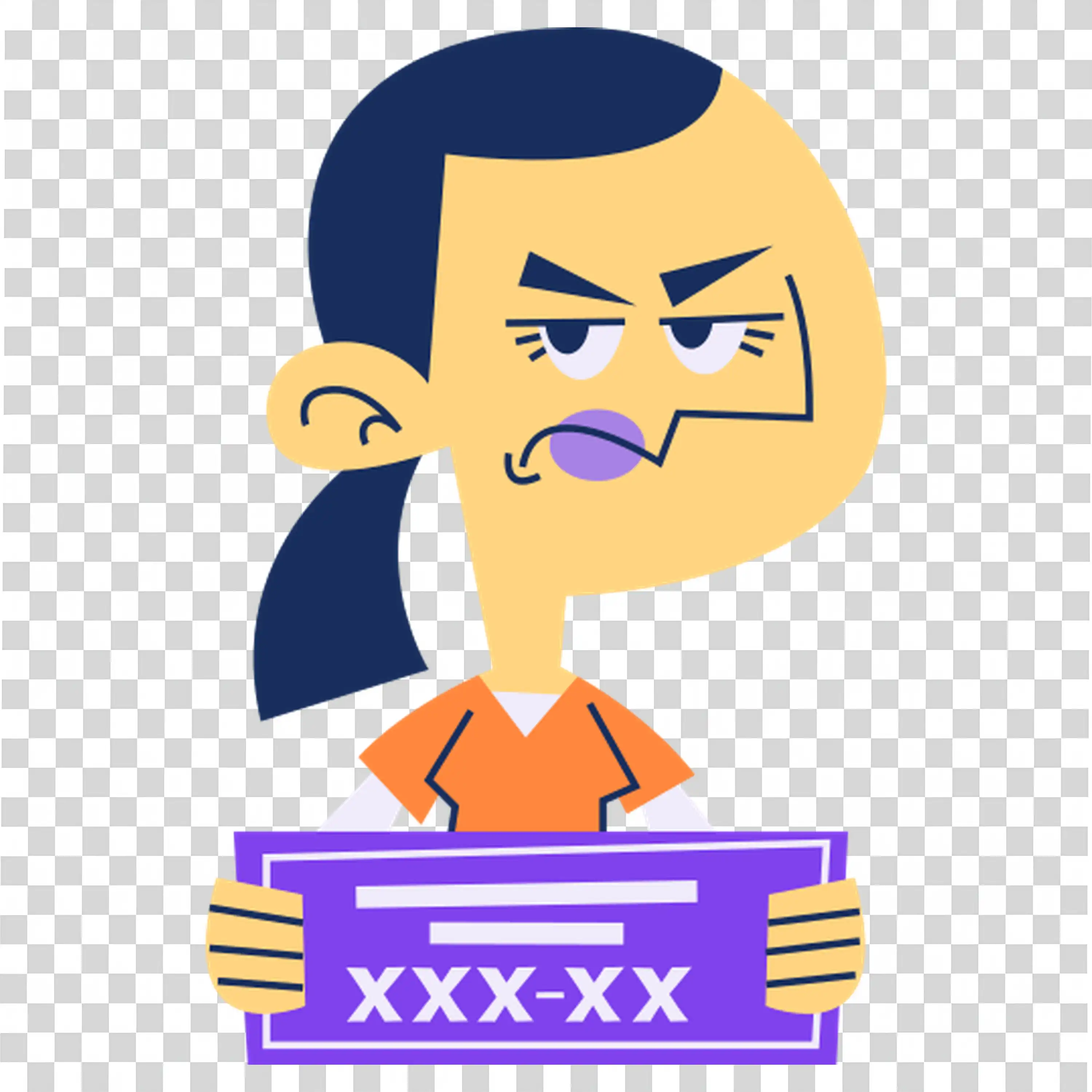 Girl With Angry Expression and Folded Arms Sitting
