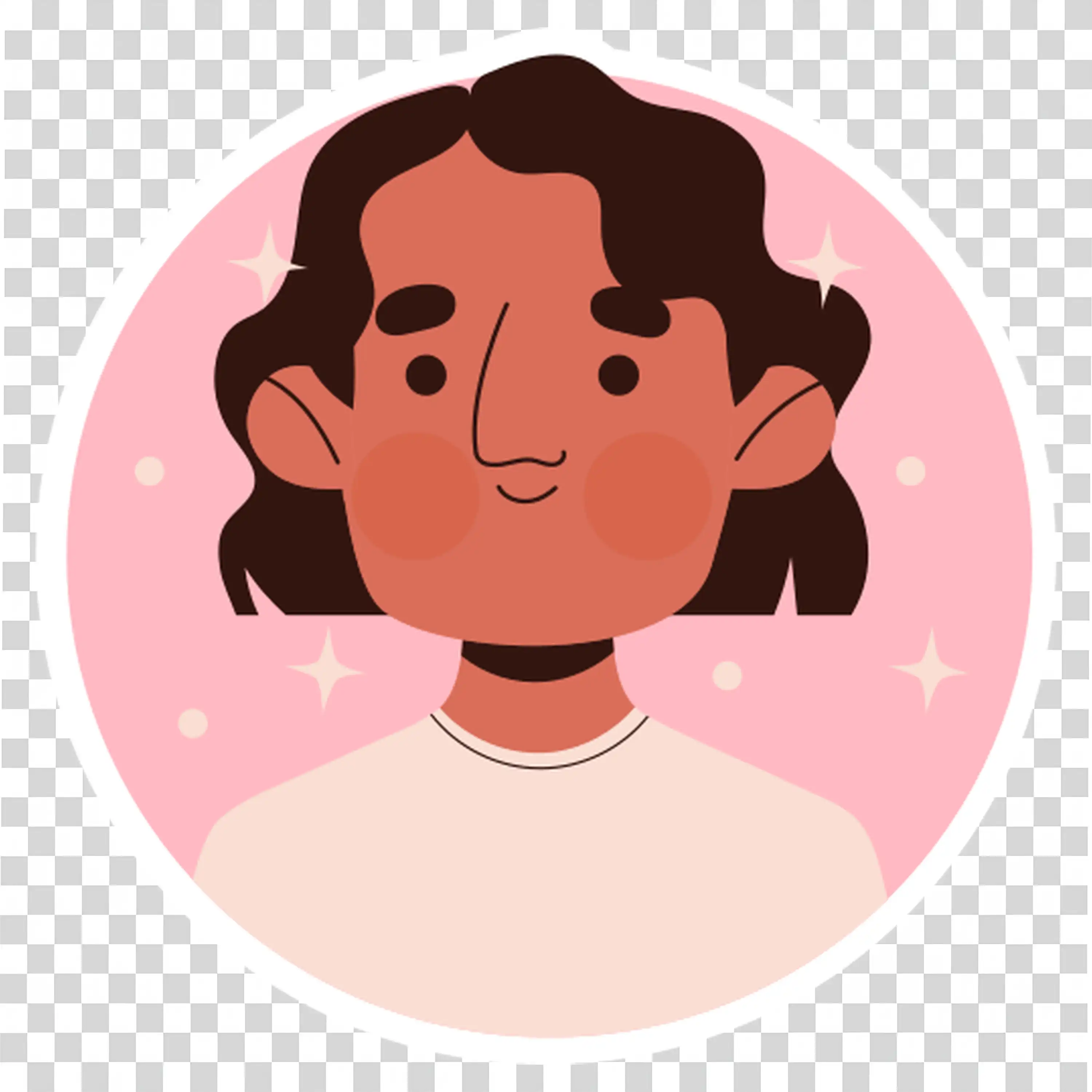 Girl with earrings smiling calmly with closed eyes