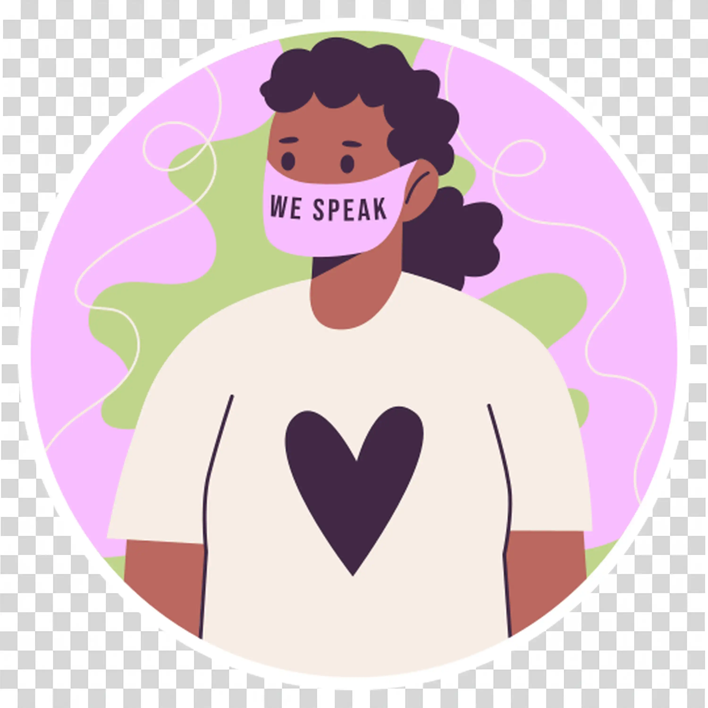 Girl with heart shirt smiling peacefully in soft colors