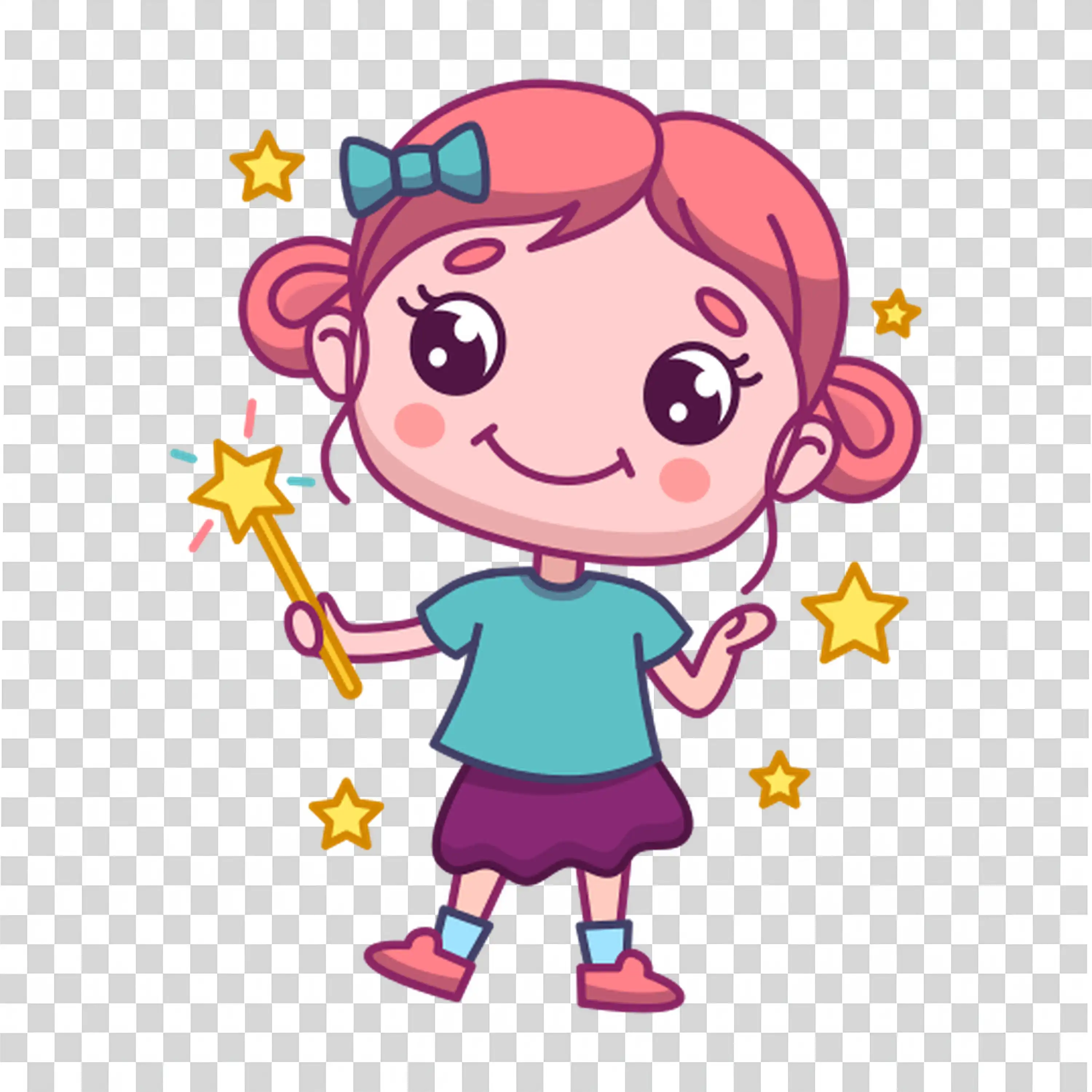 Girl with Sword and Shield Embodying Courage and Playful