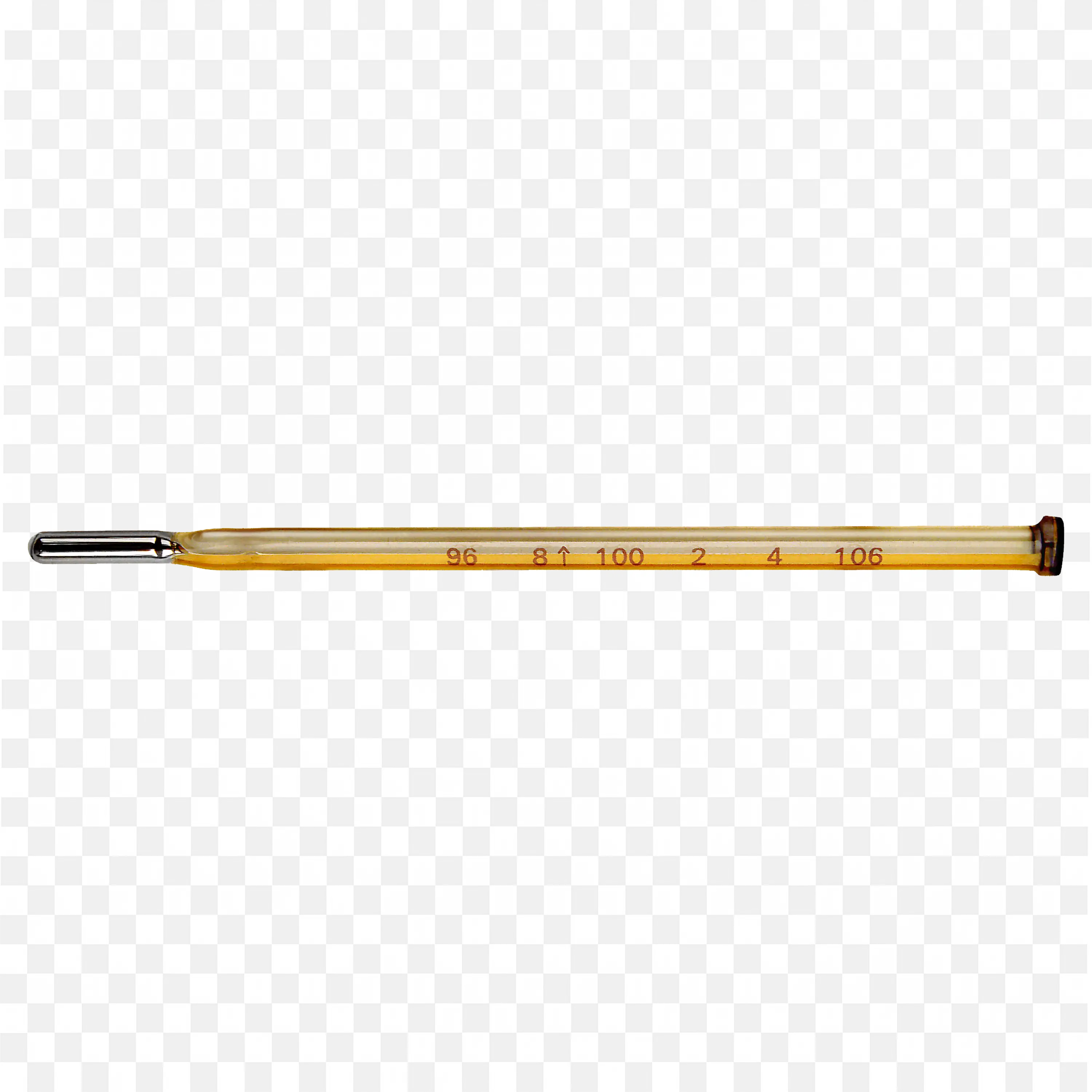Glass Thermometer with Yellow Liquid Inside Clip Art PNG