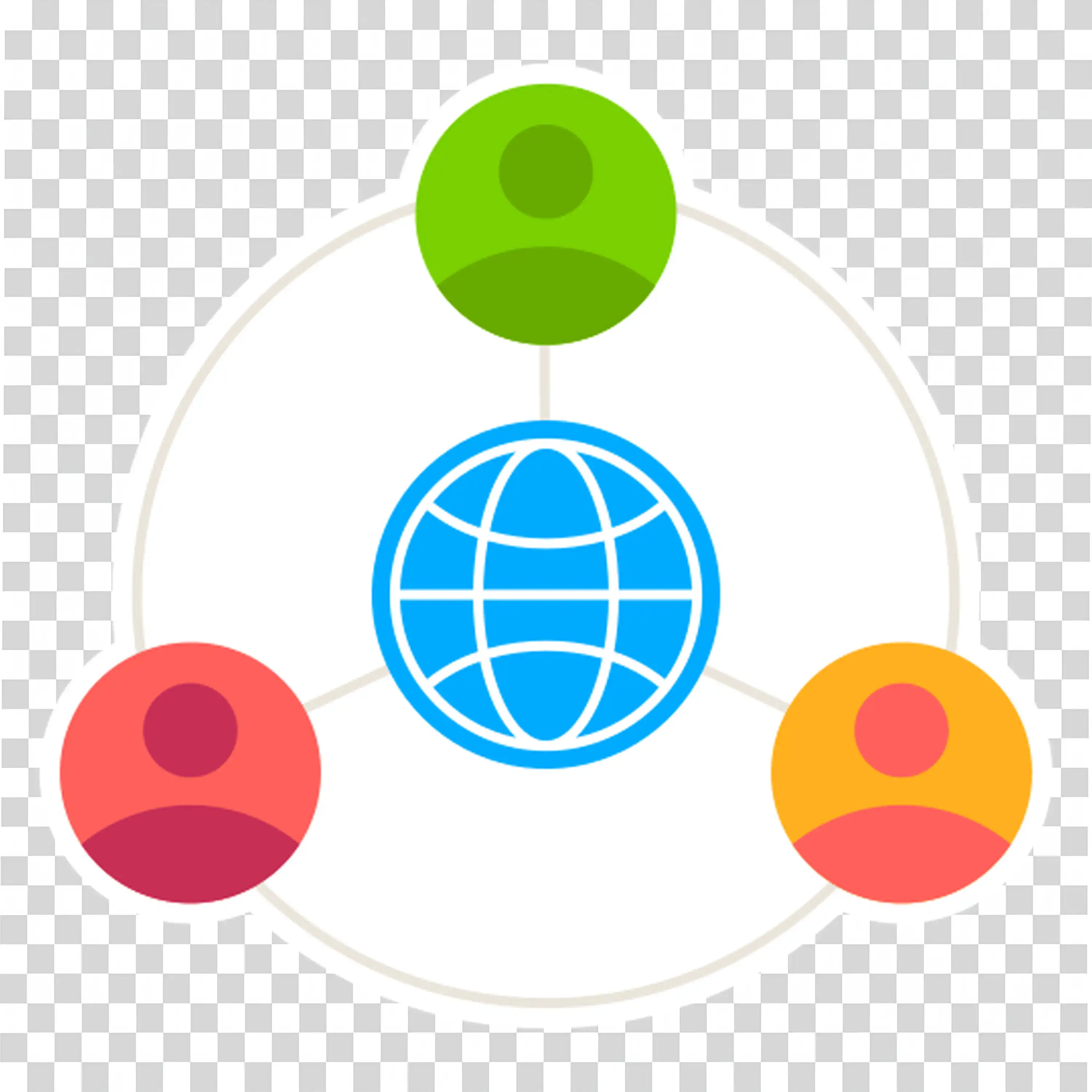 Global communication with connected people PNG download
