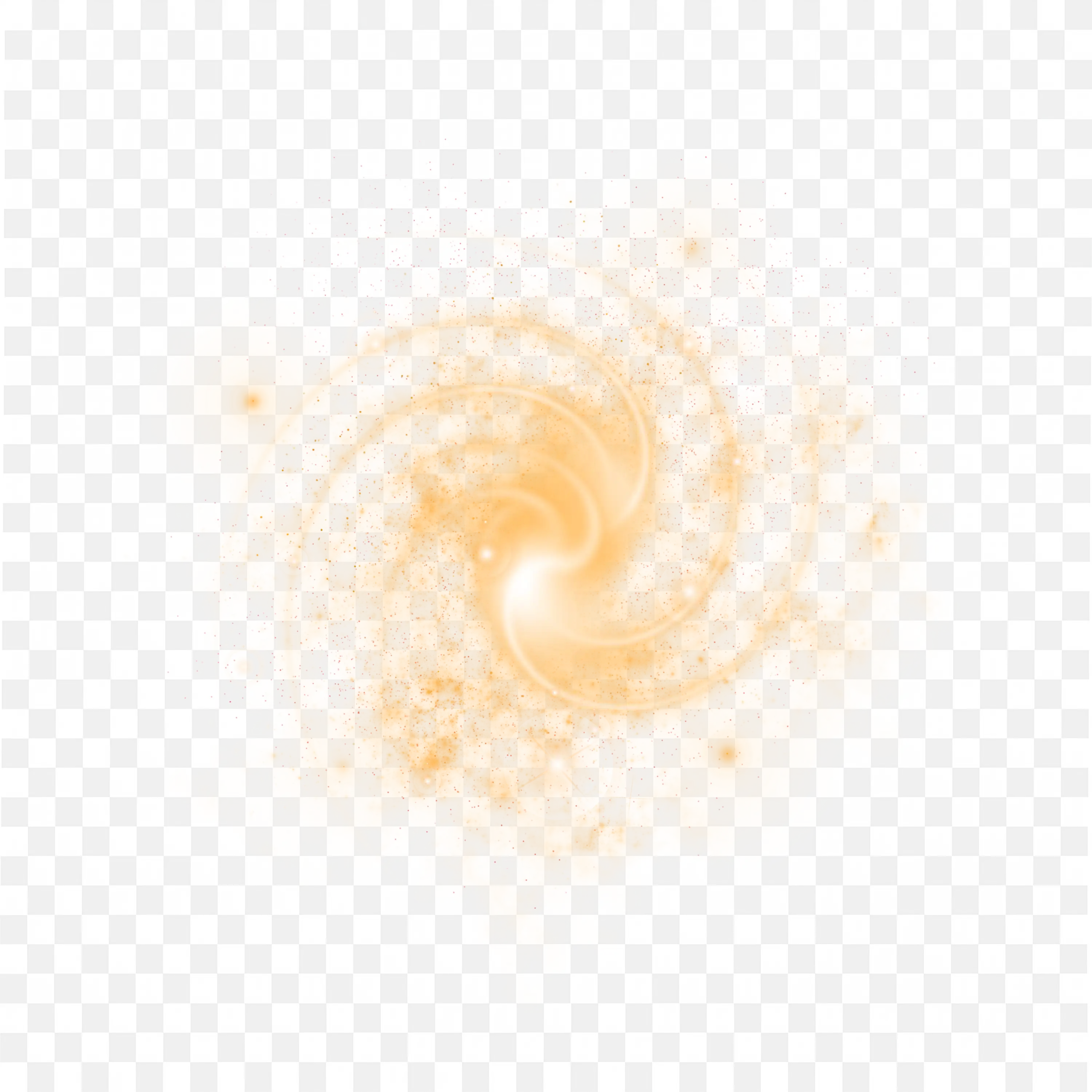 Golden Orange Swirling with Sparkling Stars and Dust PNG