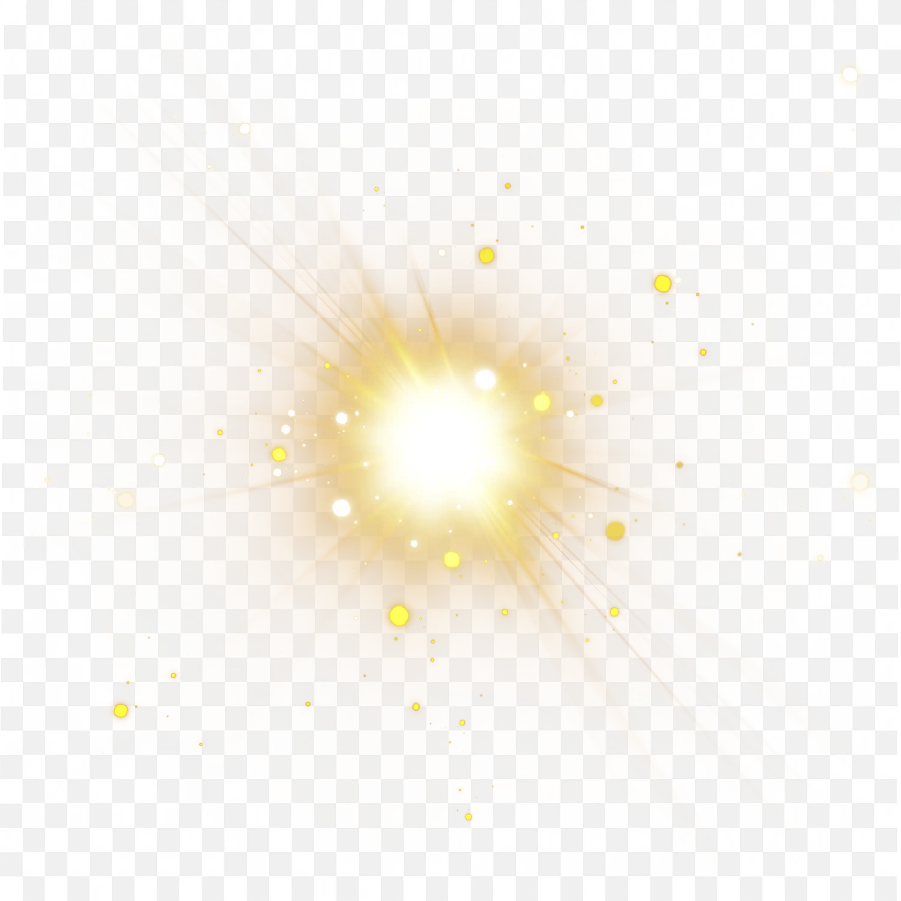 Golden Star Explosion with Glowing Spark Particles PNG