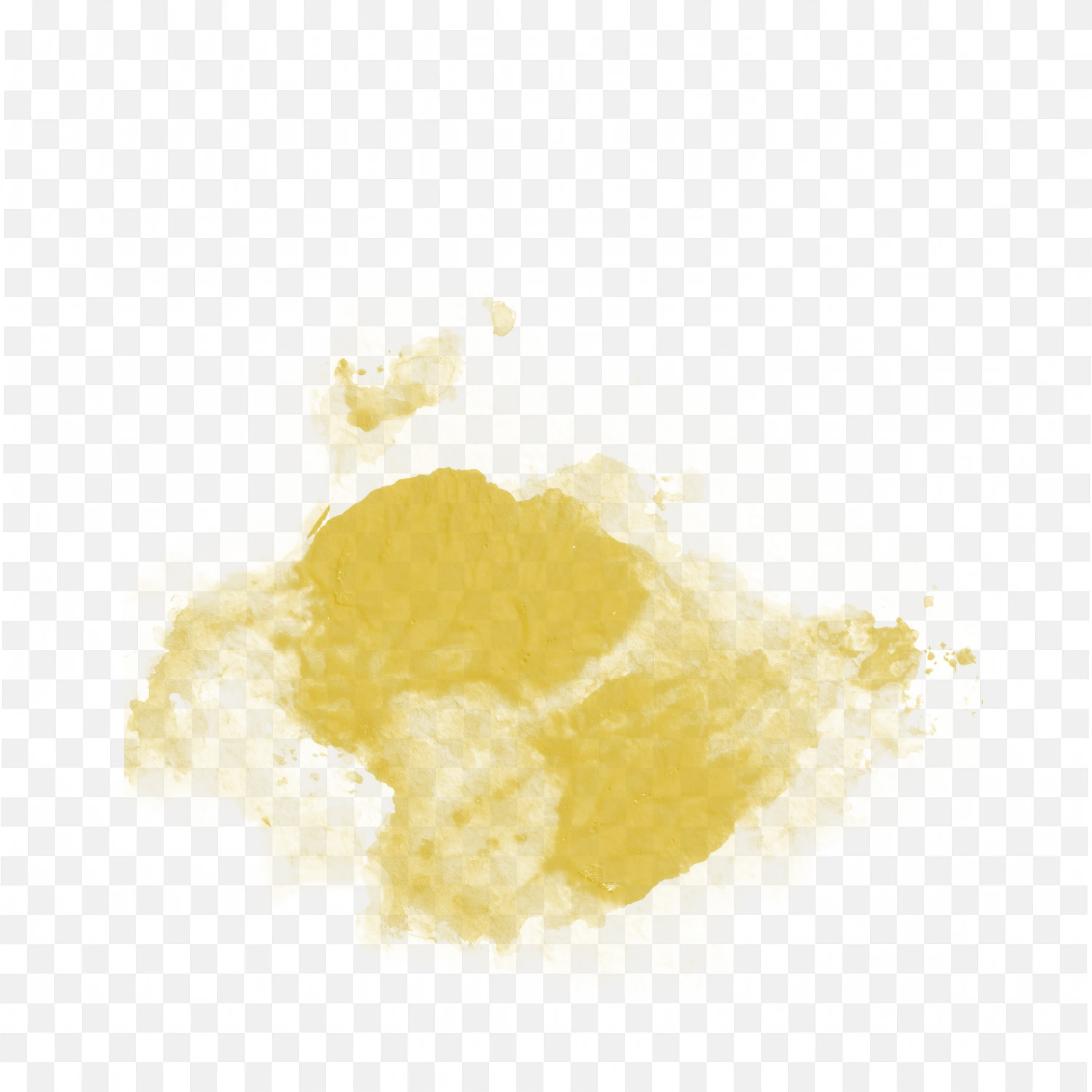 Golden Yellow Watercolour Splash on White Background PNG