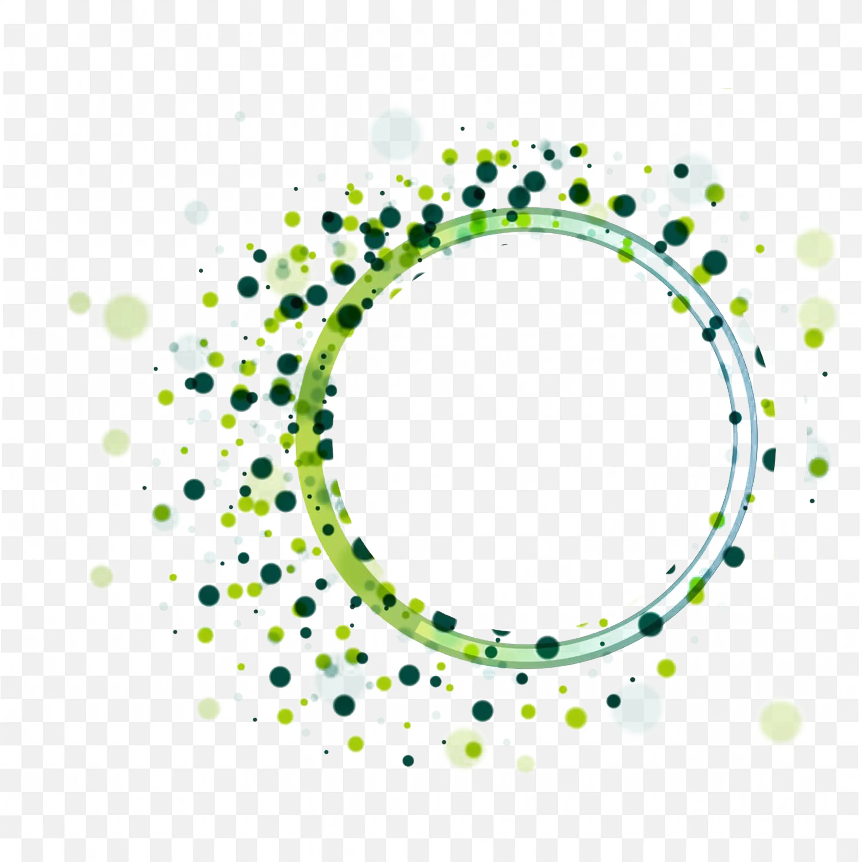 Green Dotted Circular Frame Design Art Free PNG Download