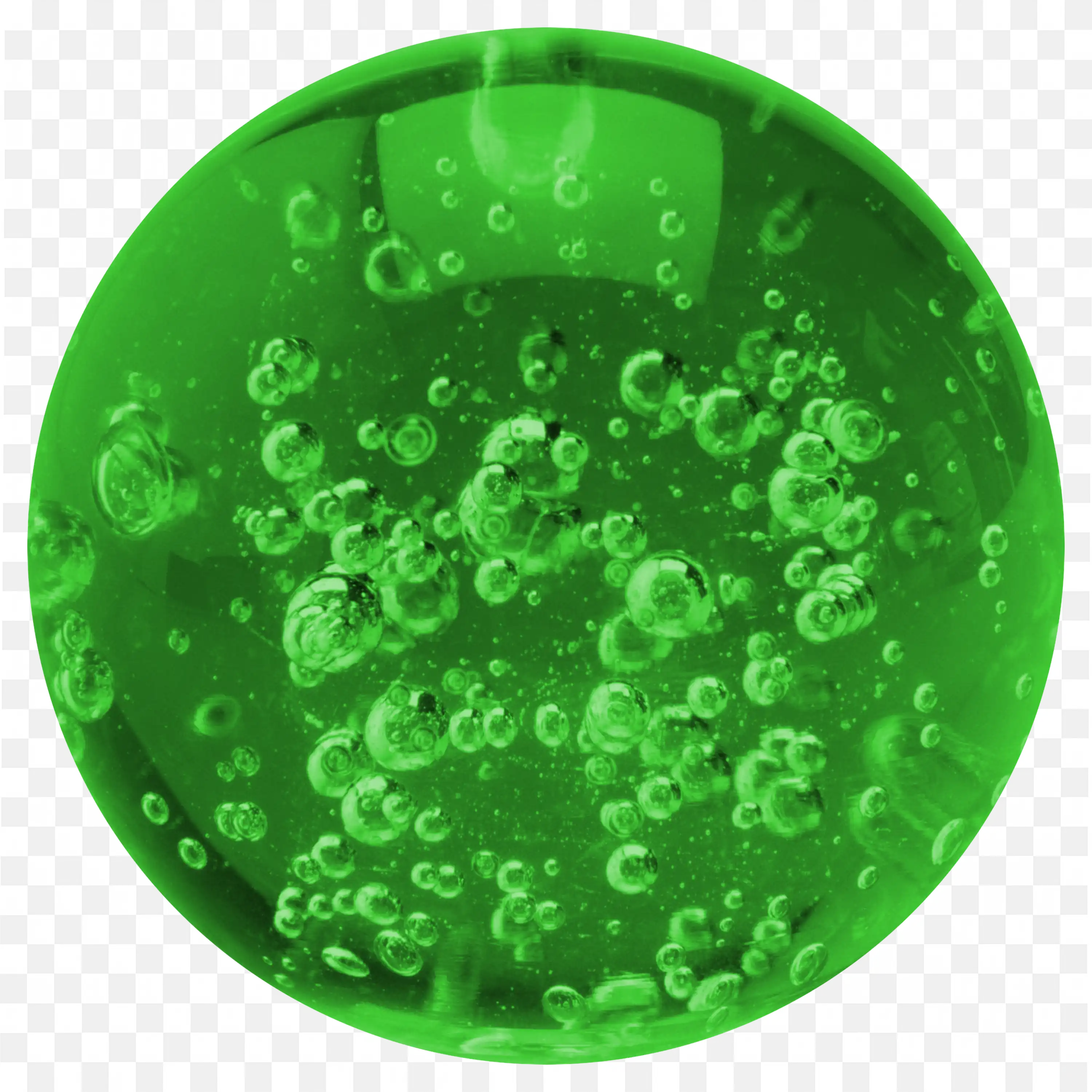 Green Glass Sphere Filled with Small Bubbles Free PNG