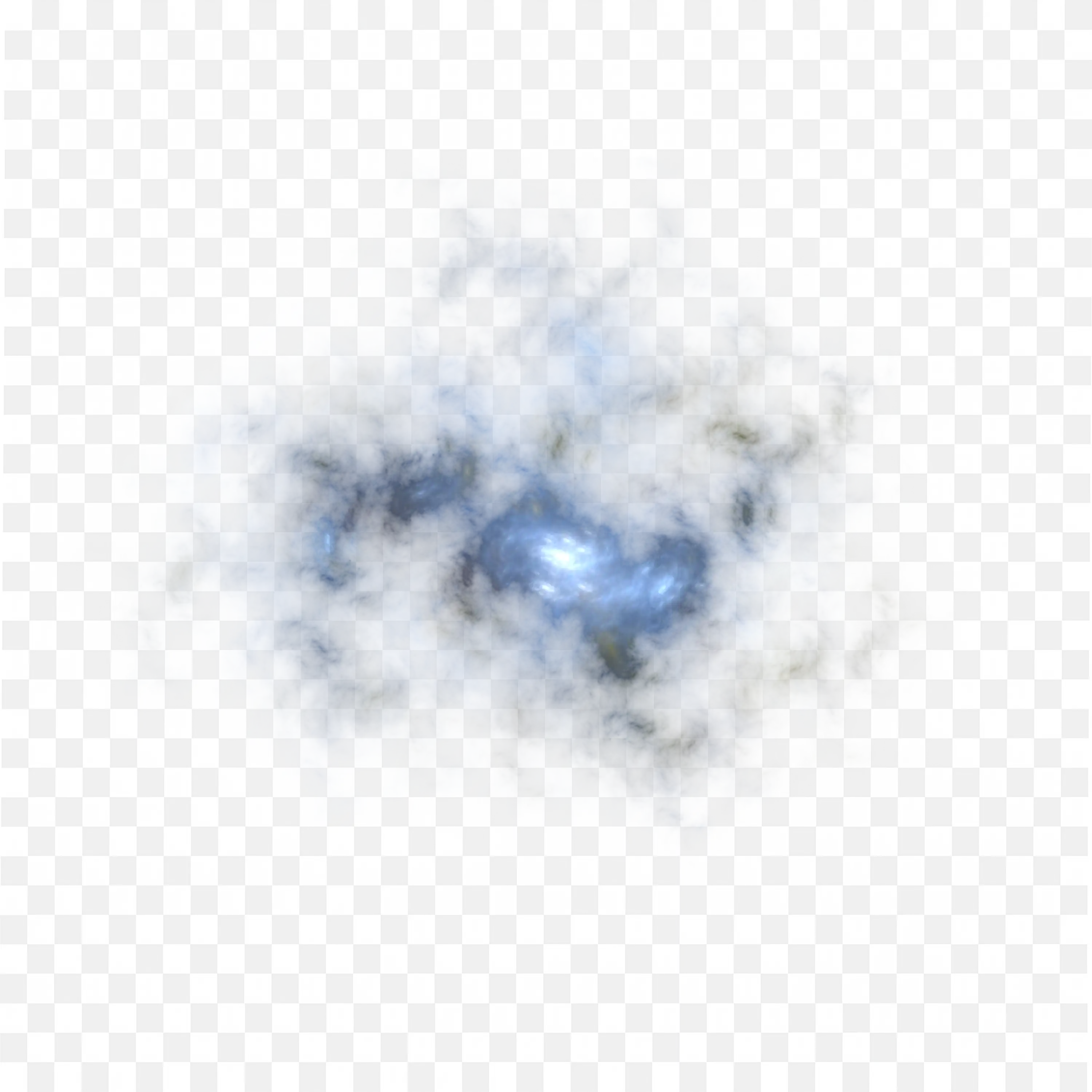 Grey Smoke Cloud with Soft Edges on Light Blue Background
