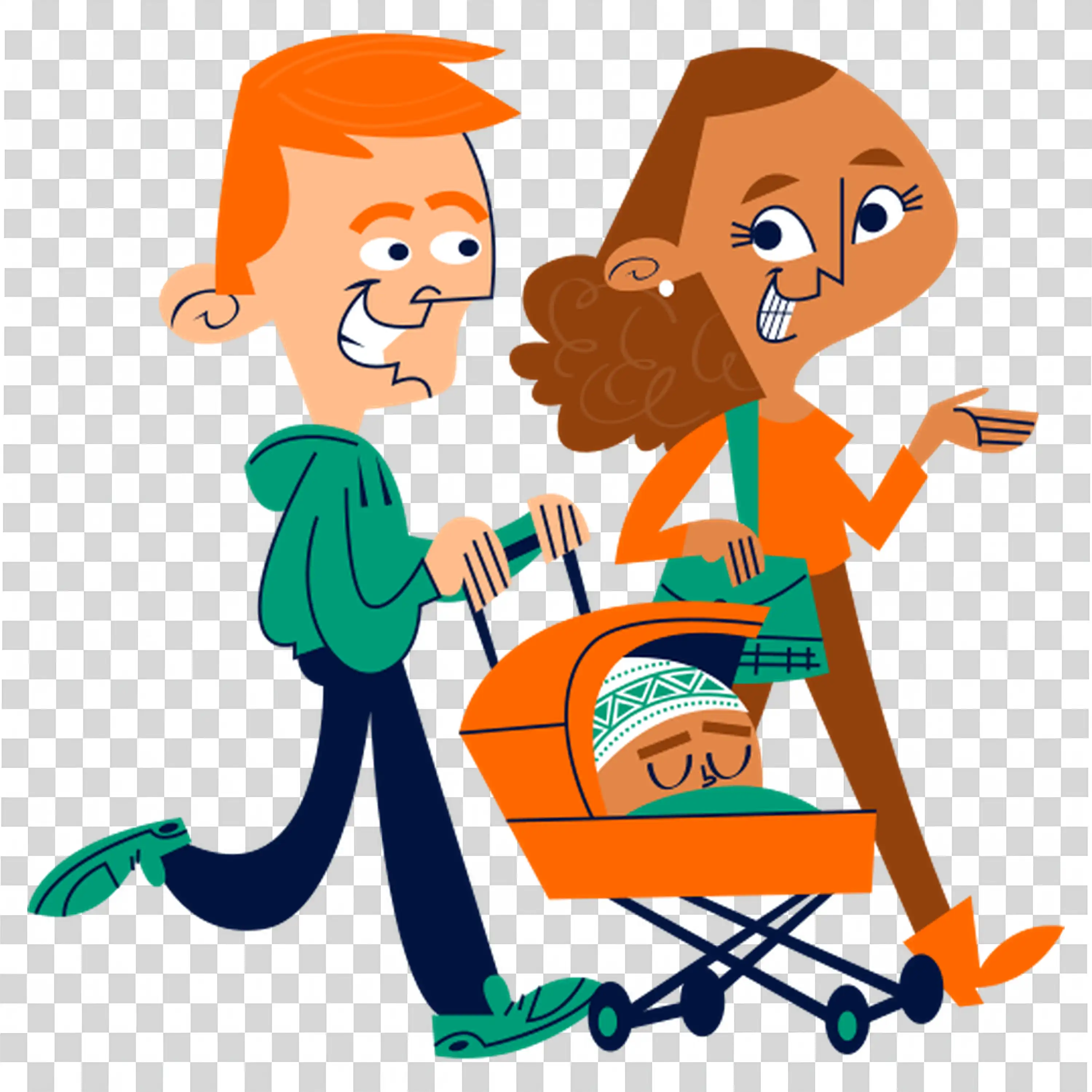 Group of three friends walking happily with backpacks