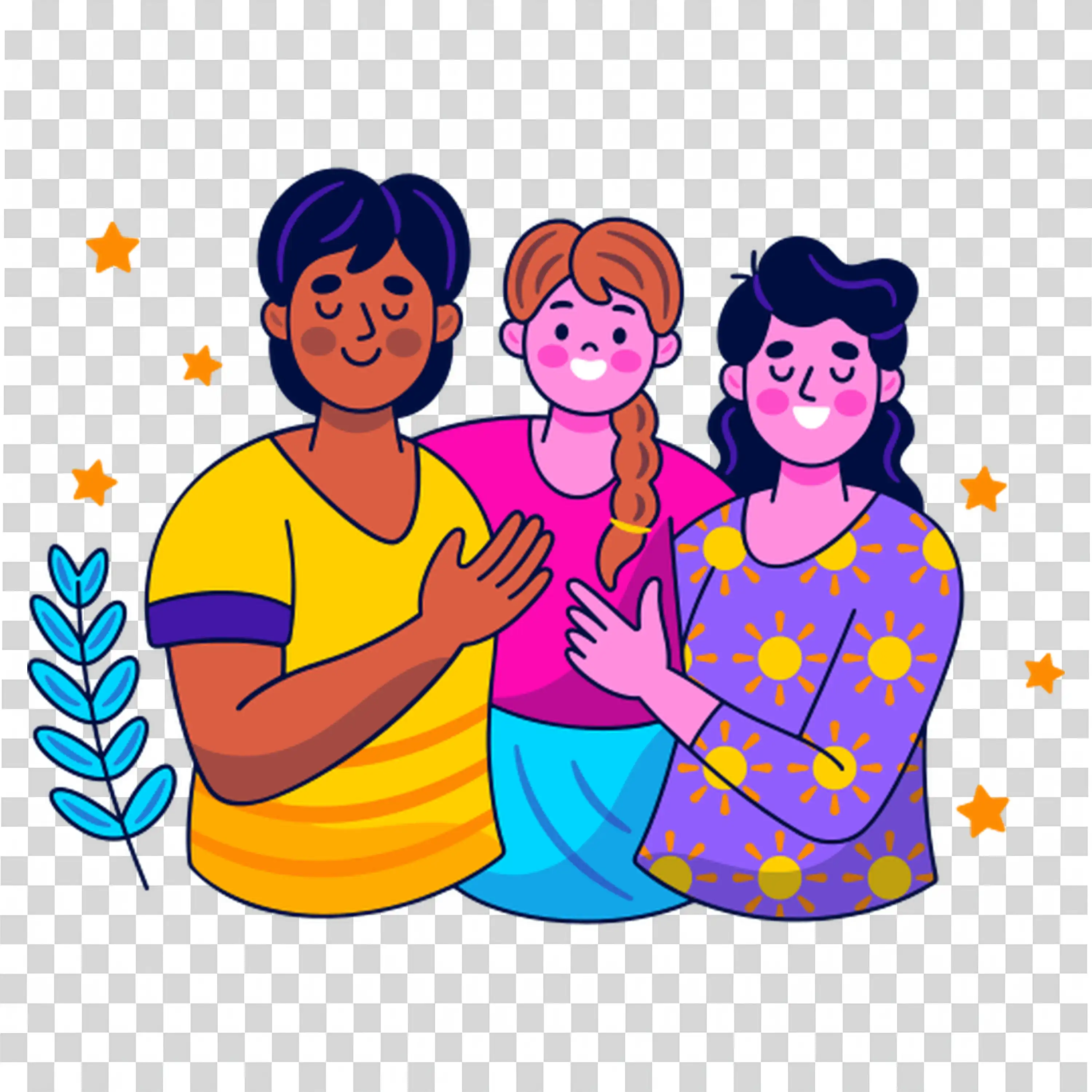 Group of Women Laughing Together in Colorful Clothes