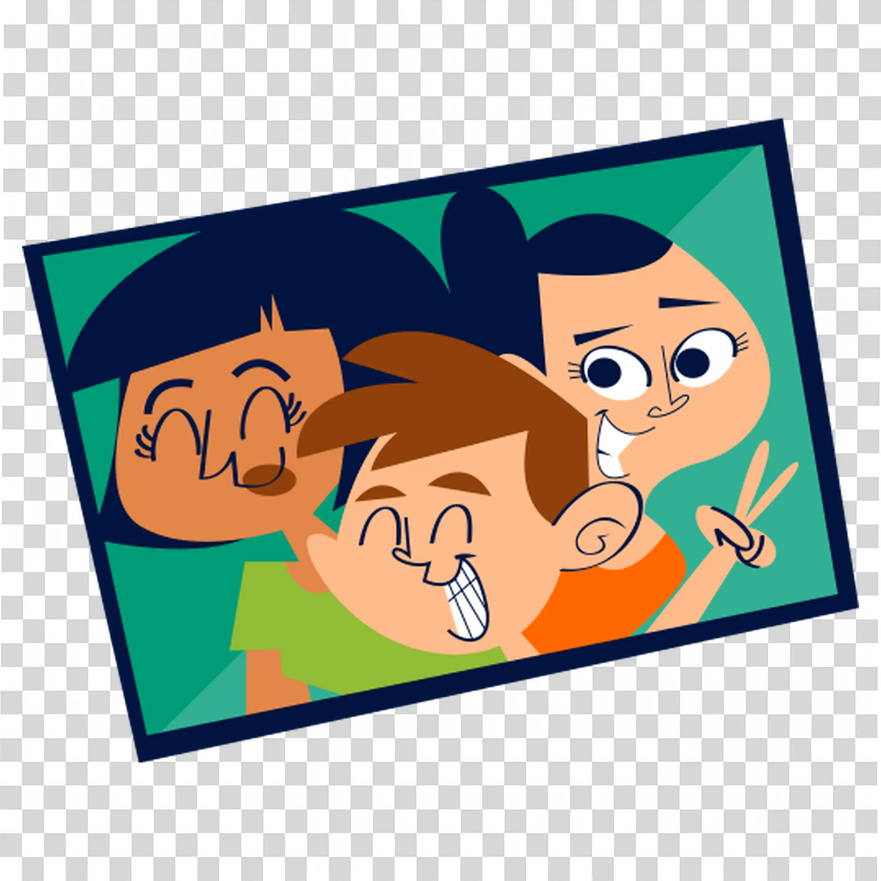 Group Selfie With Happy Kids Smiling In Frame free PNG