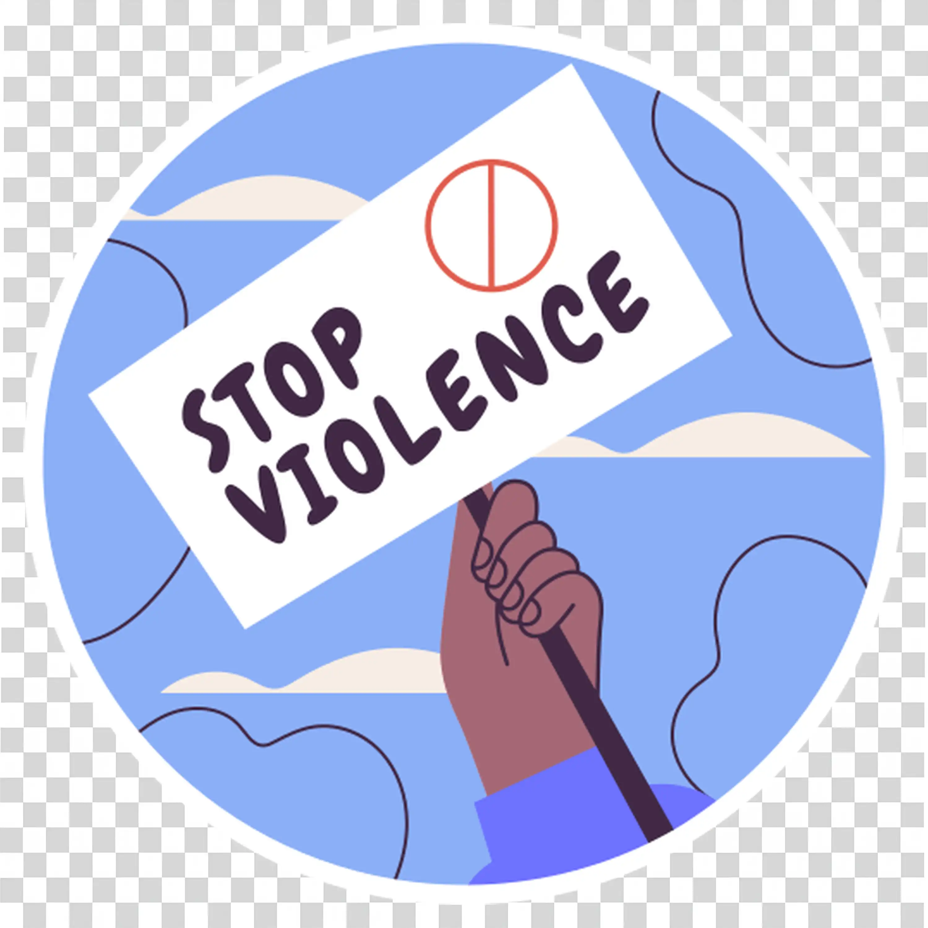 Hand holding stop violence message against abuse symbol