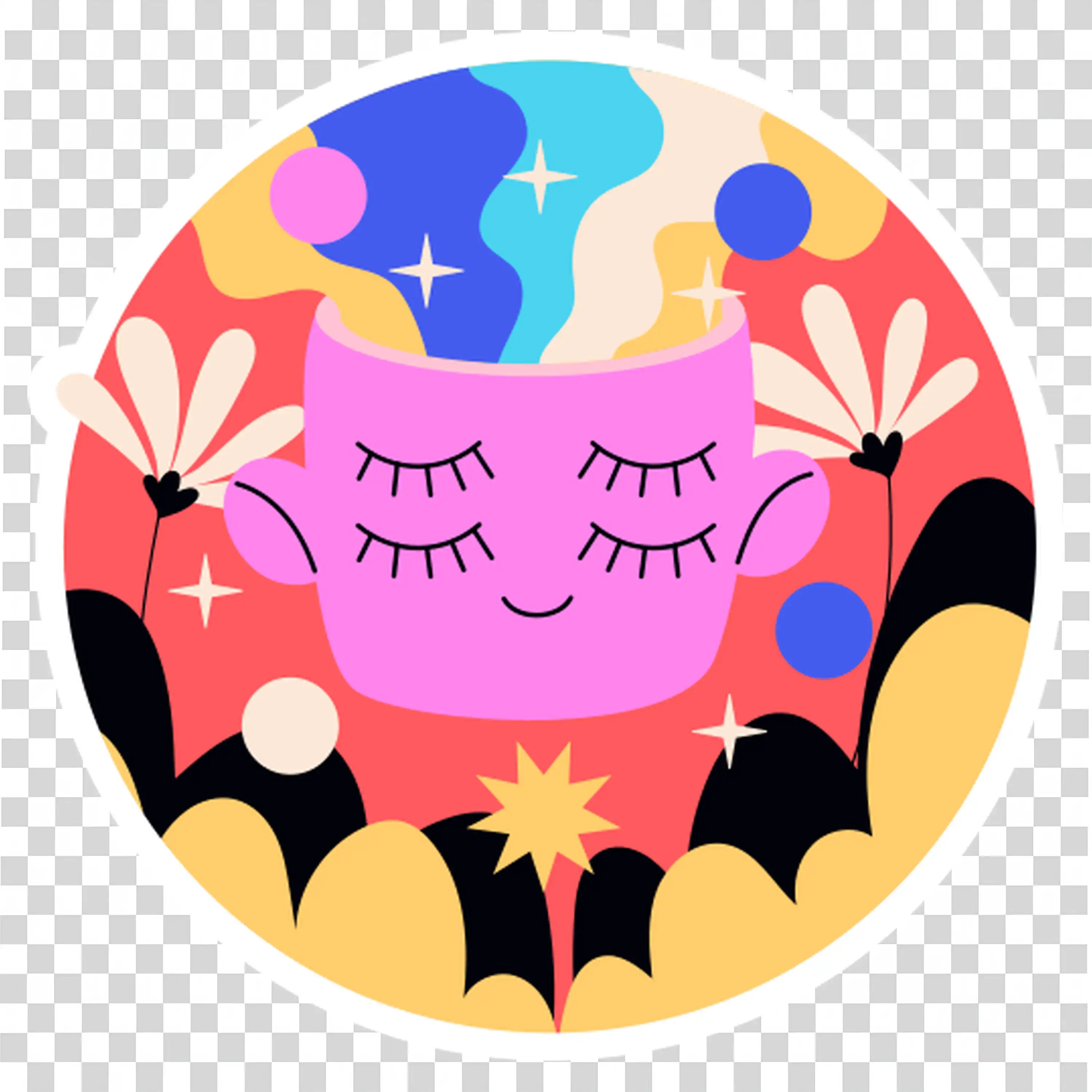 Hands Holding Planet Earth Surrounded by Floral Border
