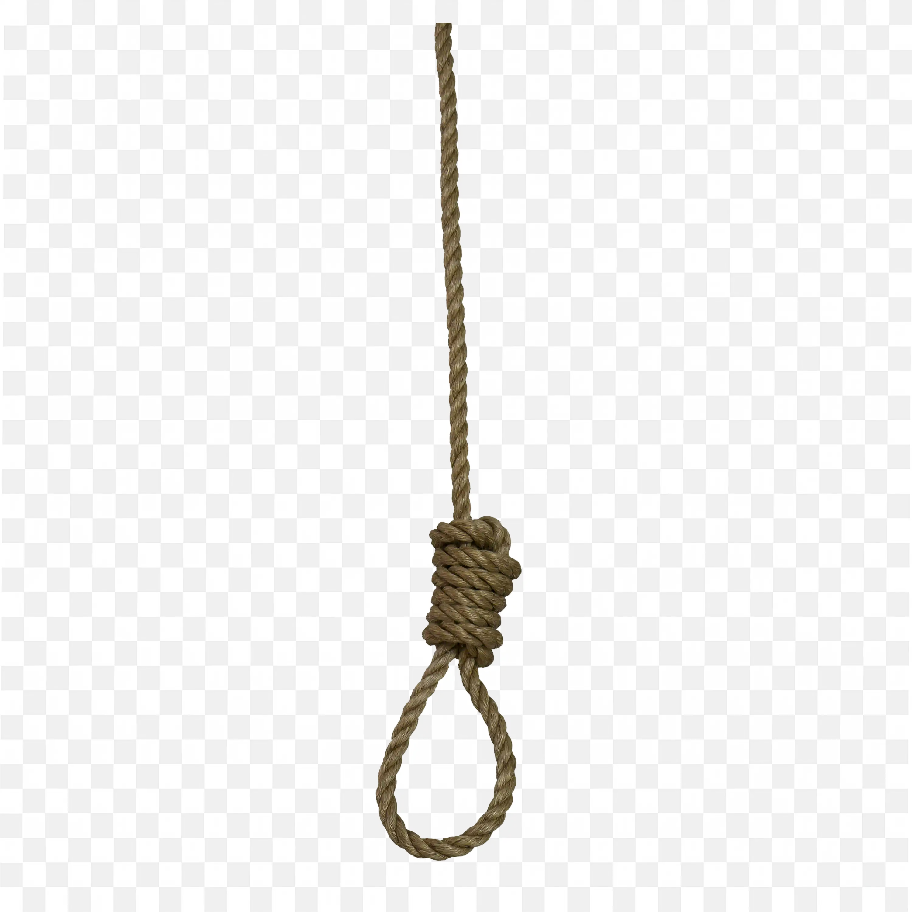 Hanging Noose Rope on White Background Clip Art Free PNG