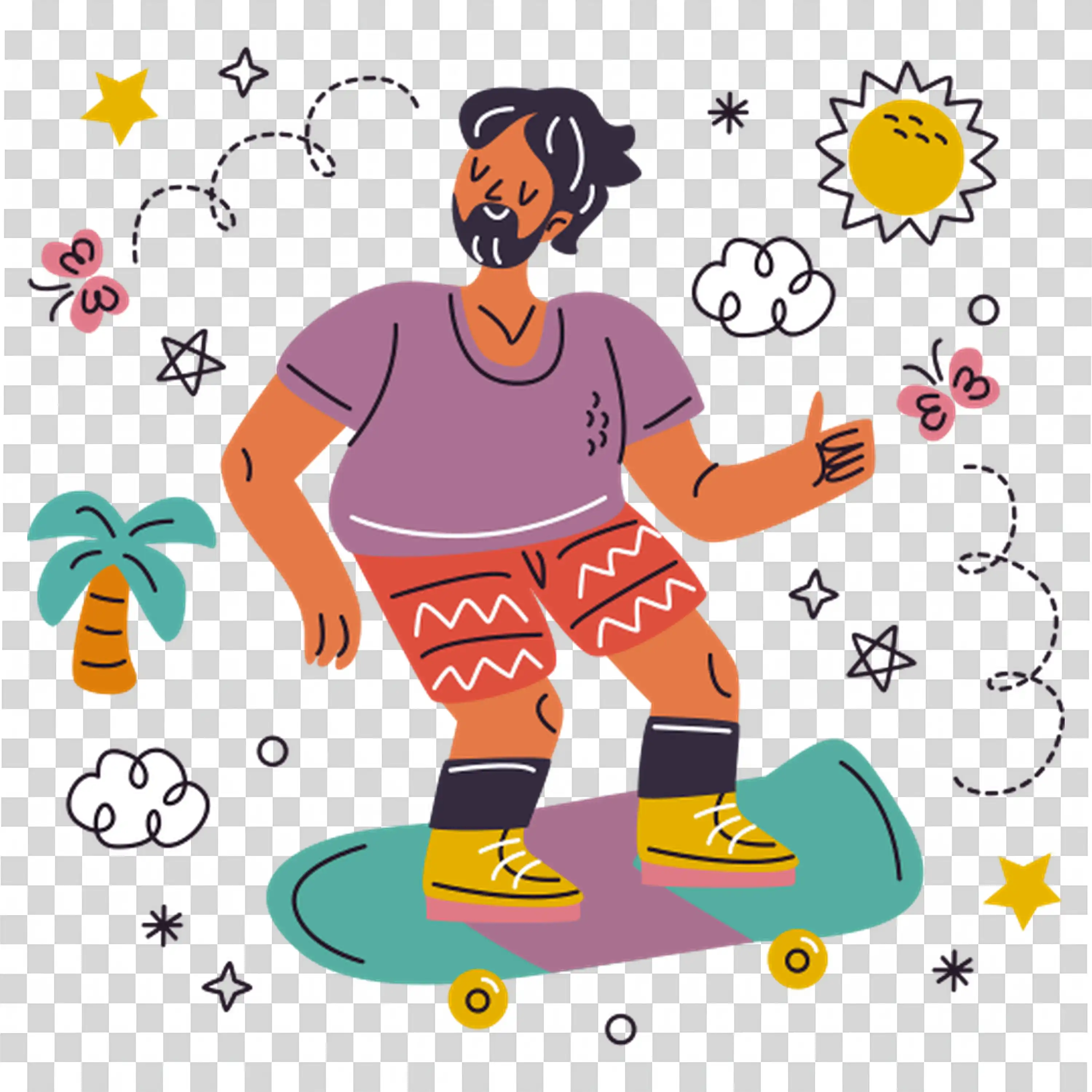 Happy Boy Dancing and Playing with Colorful Bubbles