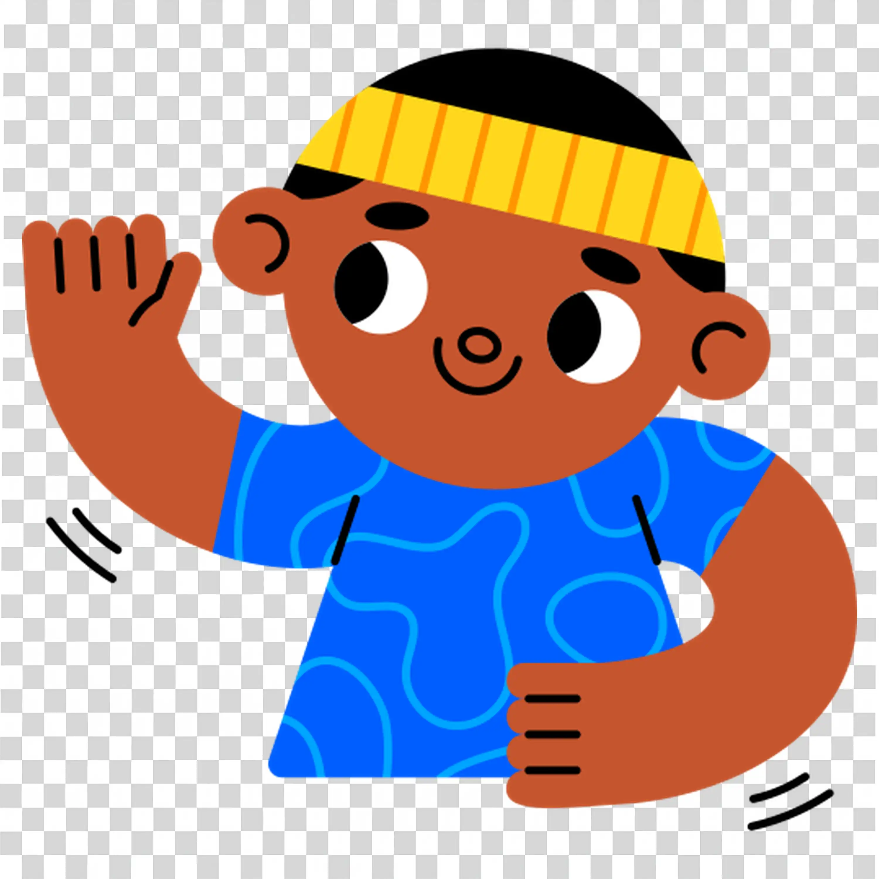 Happy Boy Wearing Beanie Waving Cheerfully free PNG