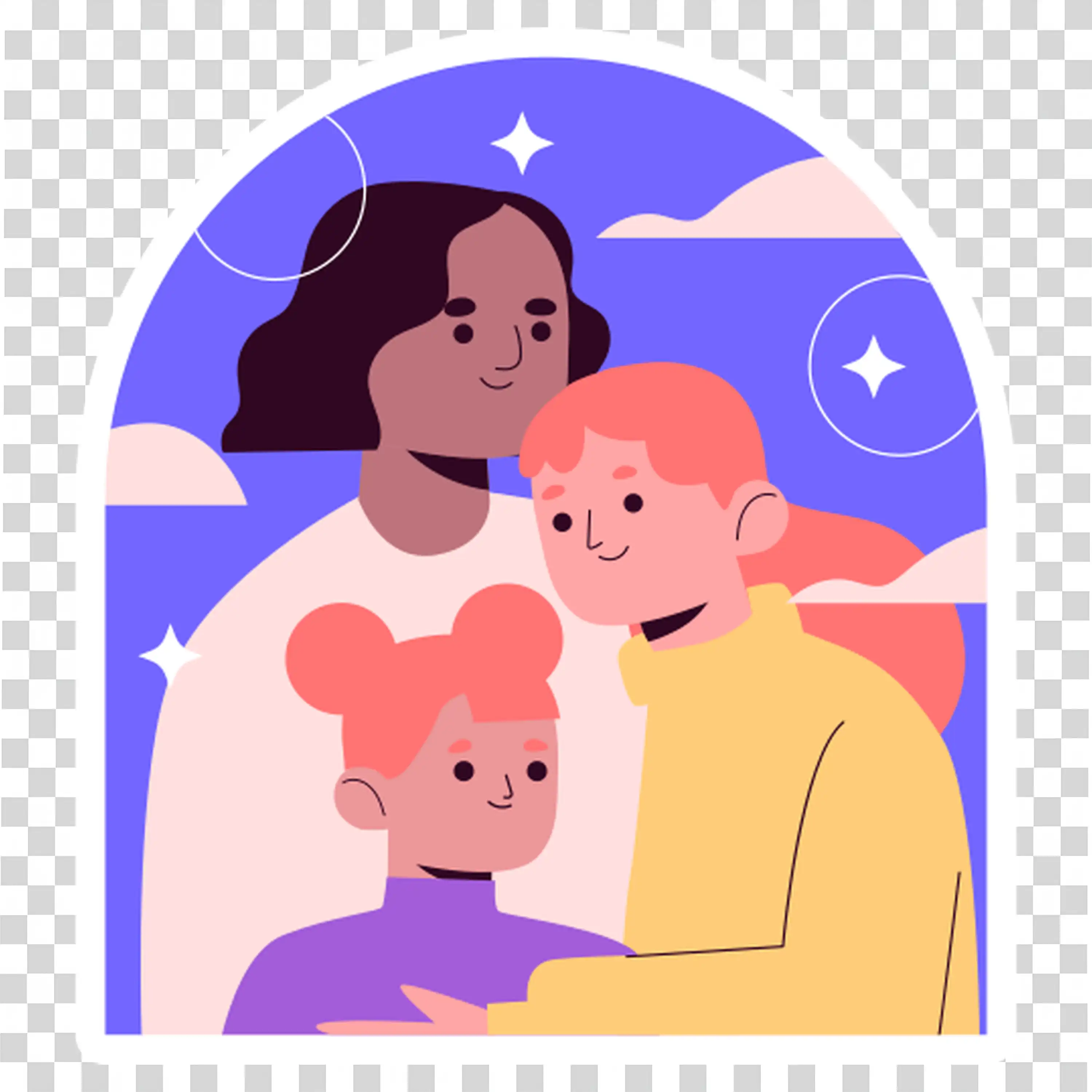 Happy family enjoying time together with kids free PNG