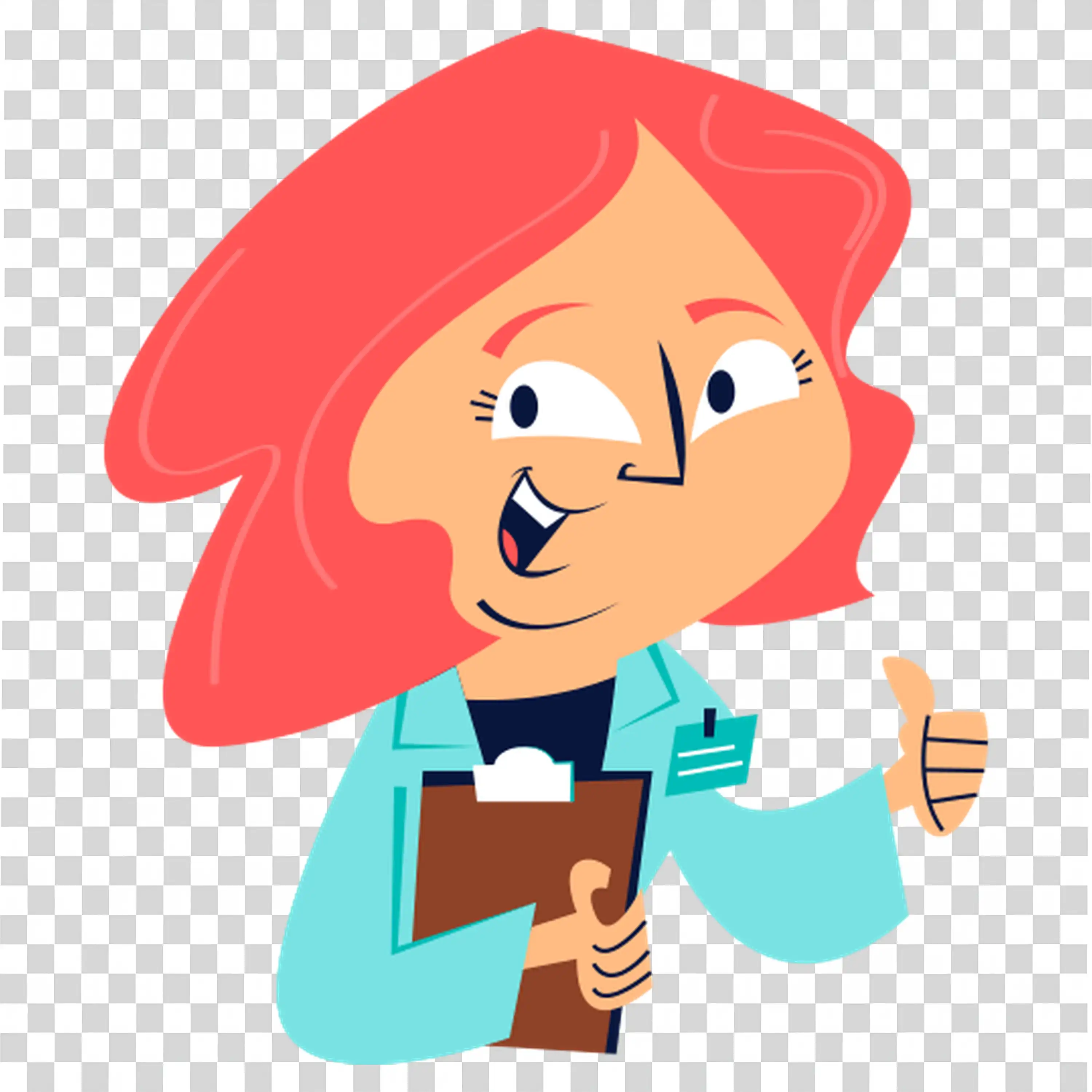 Happy Girl Carrying Coffee and Notebook in Hand PNG
