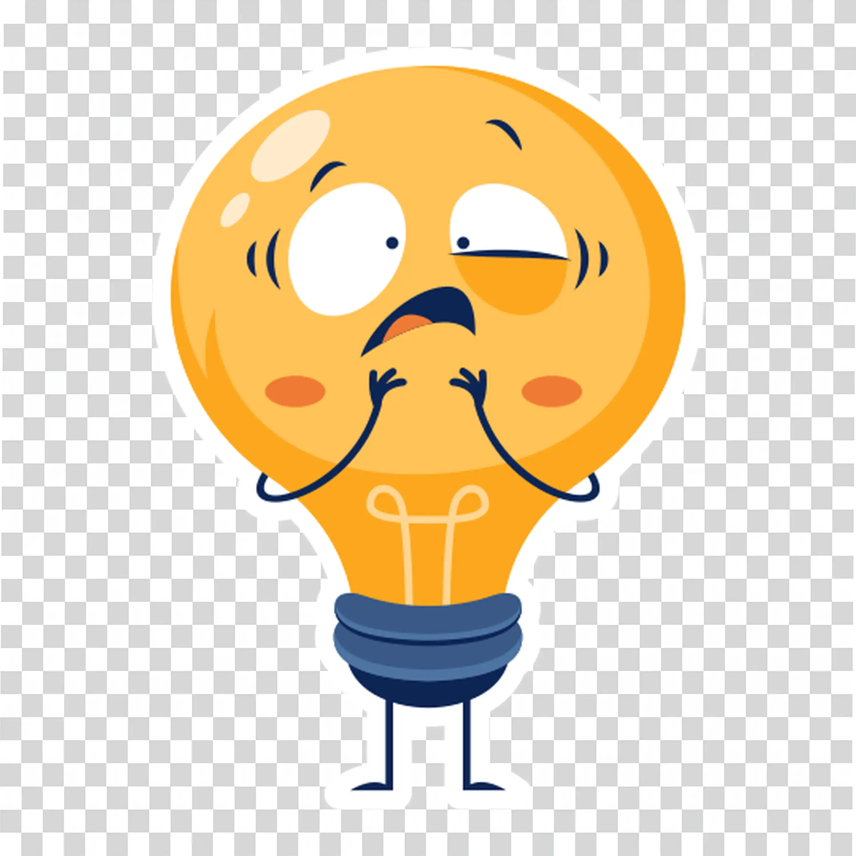 Happy lightbulb character smiling with thumbs up free PNG