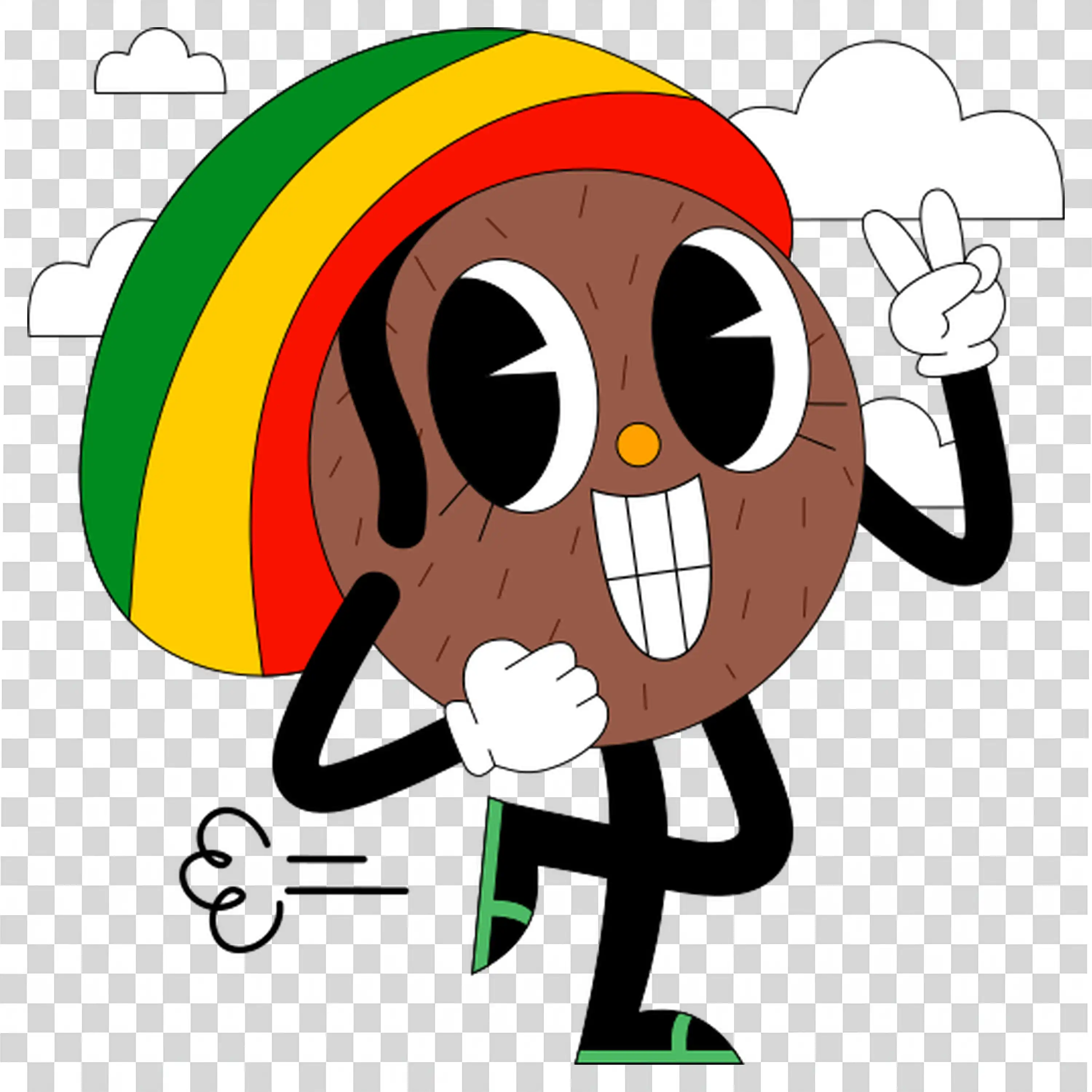 Happy rainbow character dancing in support of equality