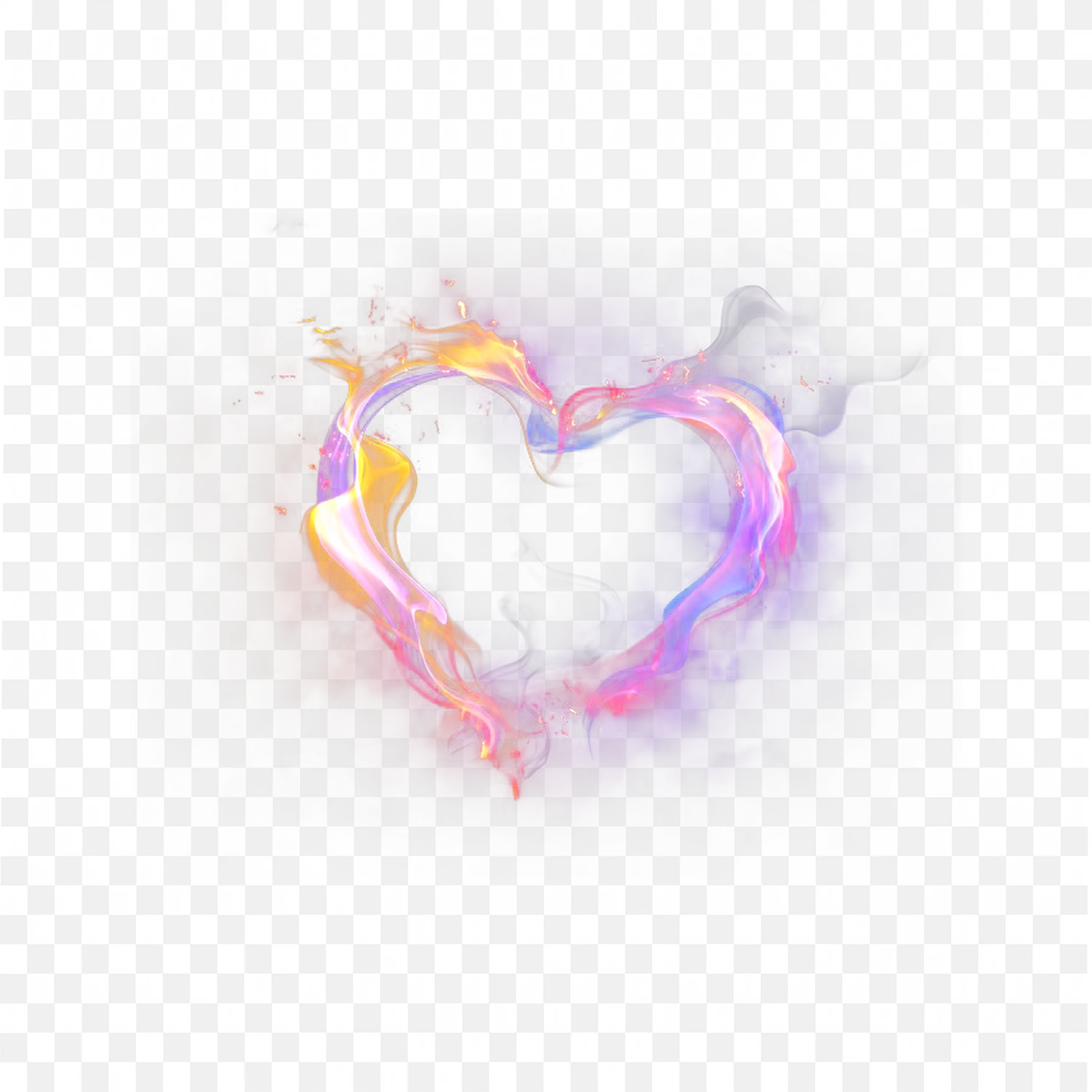 Heart Shaped Smoke Created From Vibrant Colours and Sparks