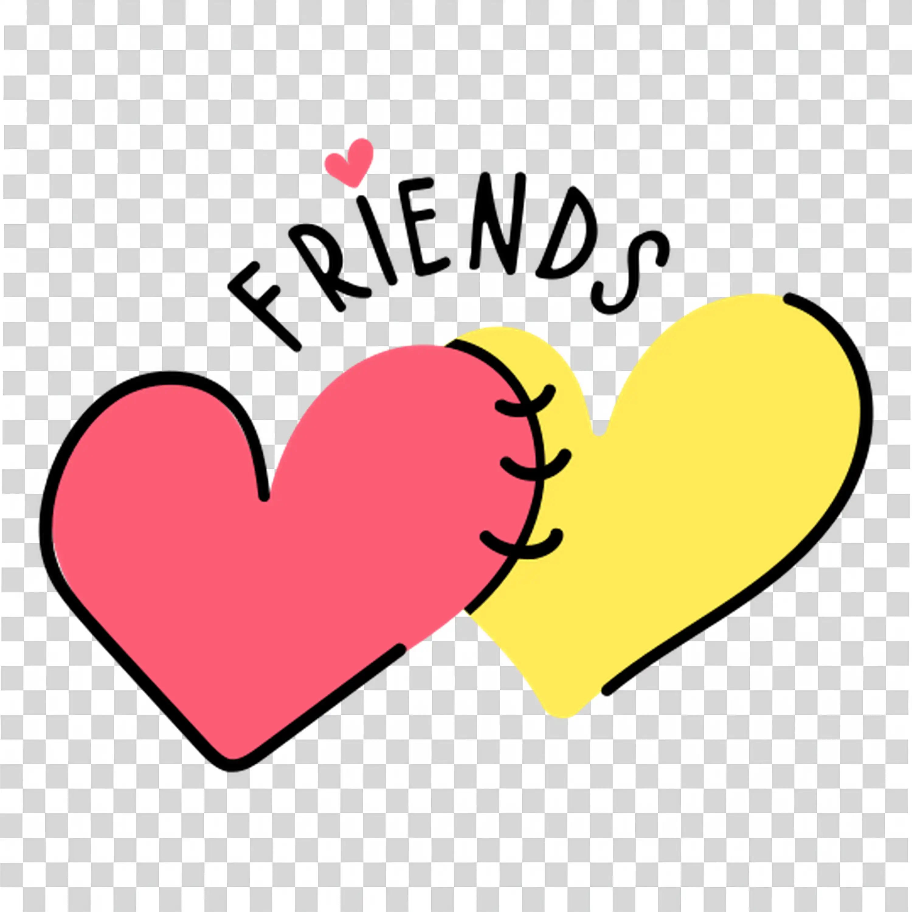 Heart Symbol with Friends Word Showing Friendship Connection