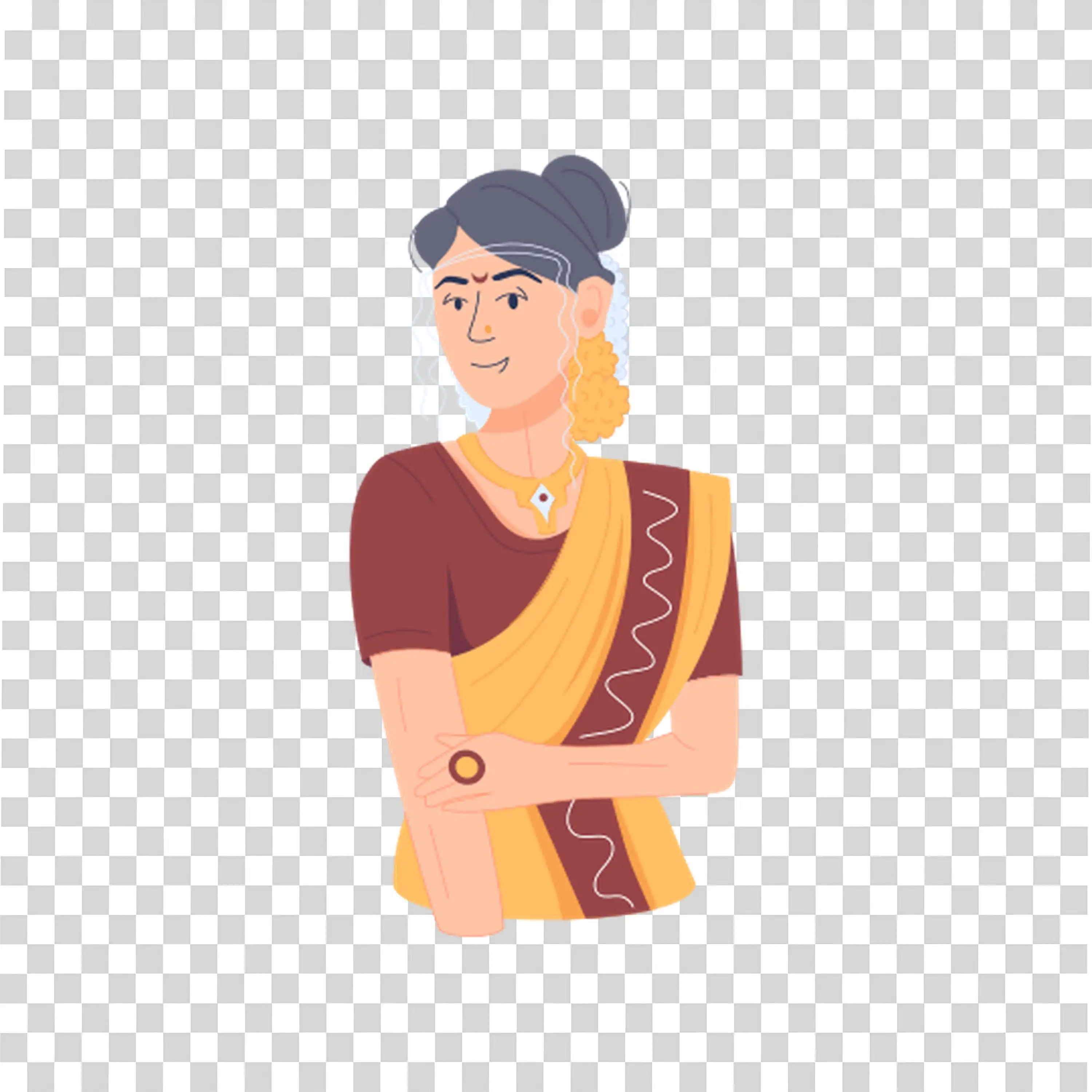 Historical Woman Wearing Traditional Indian Attire