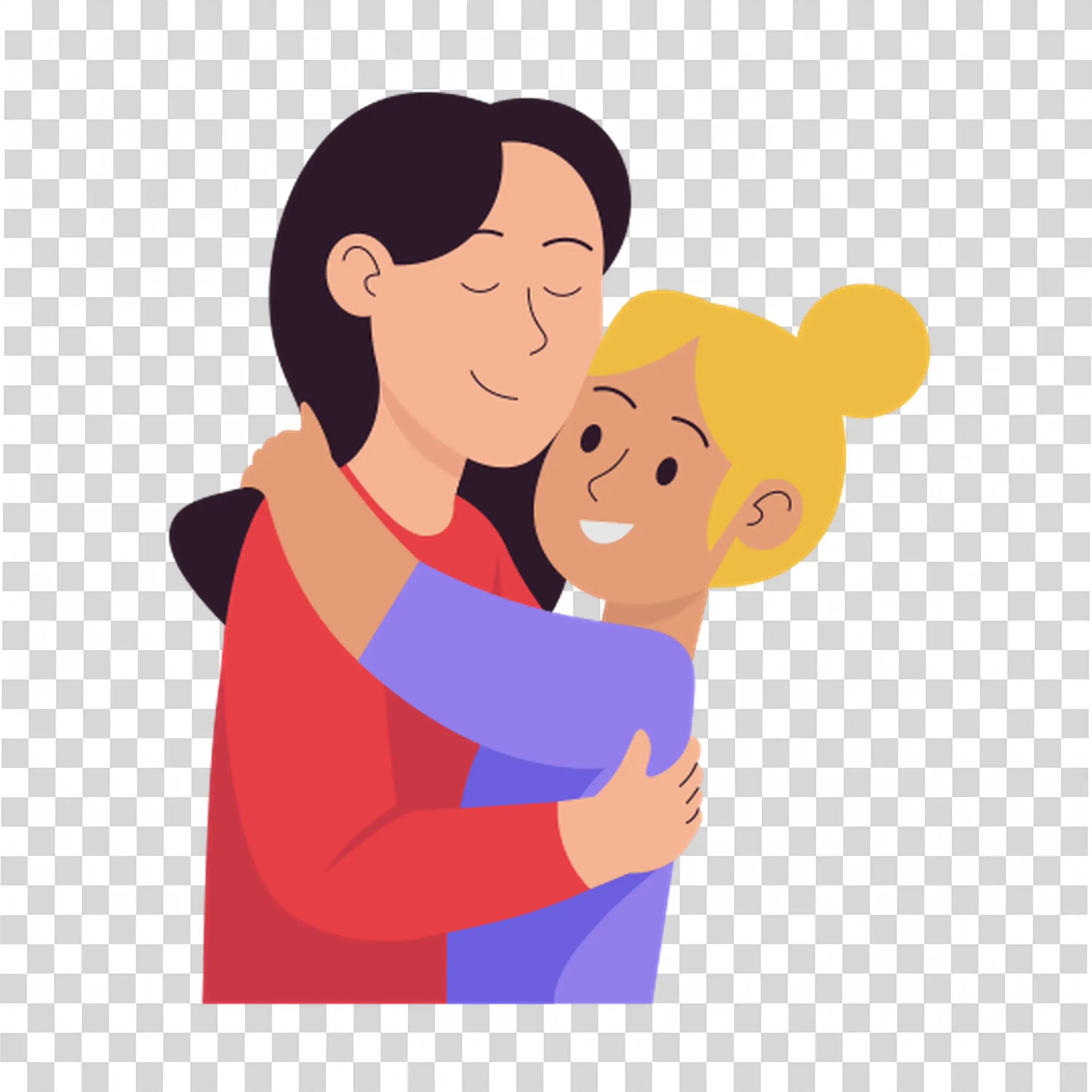 Hugging a Child with Love and Joy in Heartwarming Scene