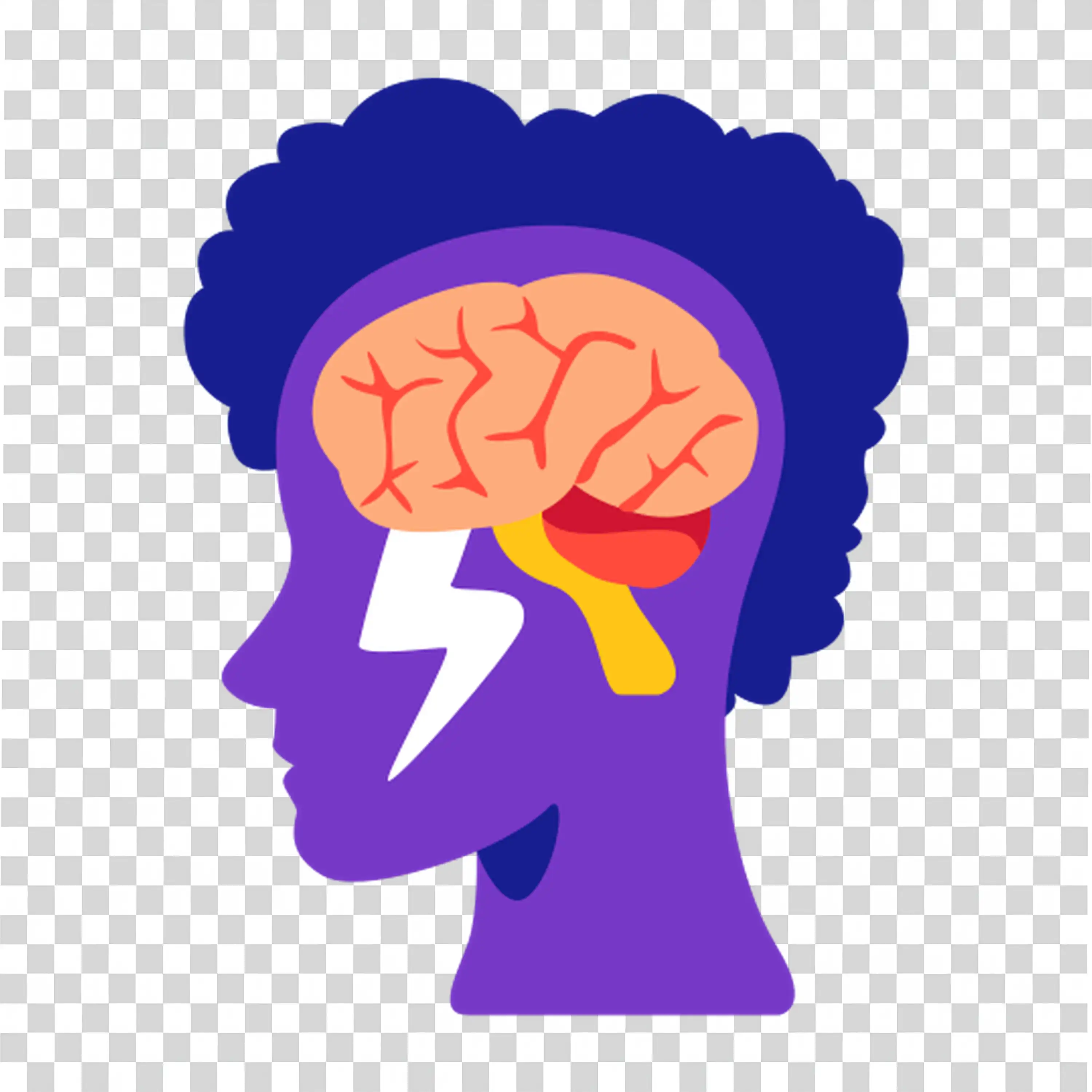 Human Head Showing Brain and Mind Connection free PNG