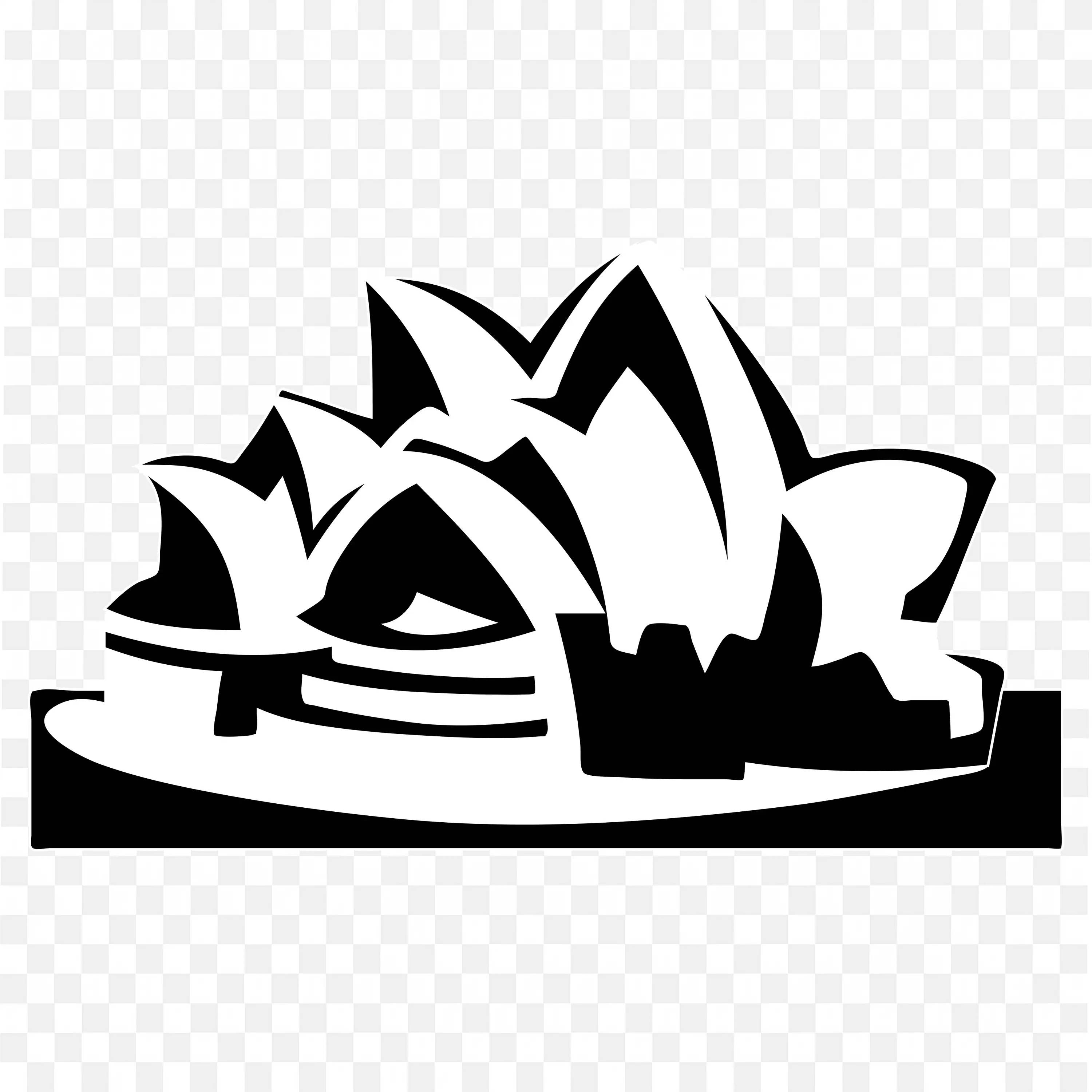 Iconic Black and White Image of Sydney Opera House Free PNG