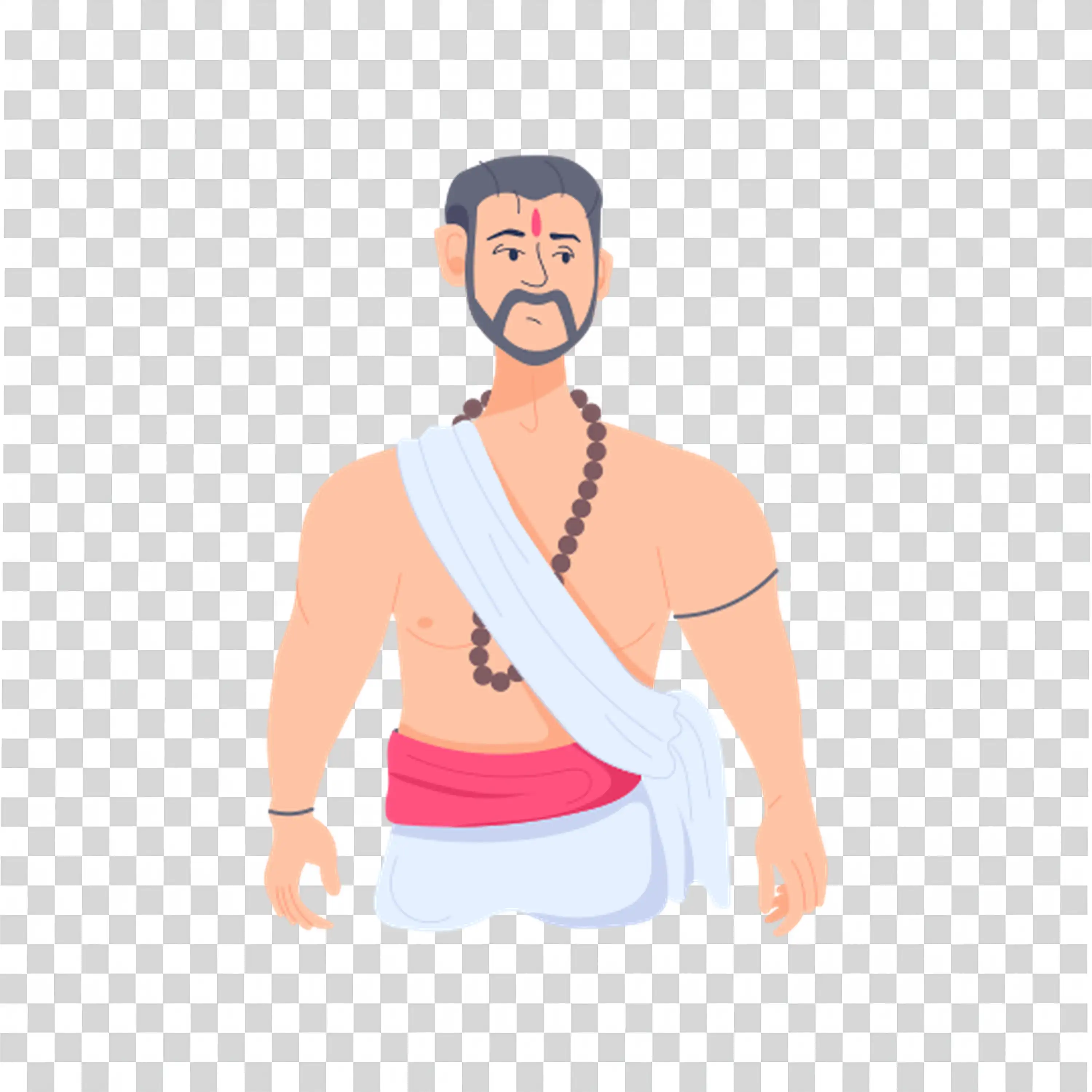 Injured Man in Bandages Wearing a Pink Waist Support