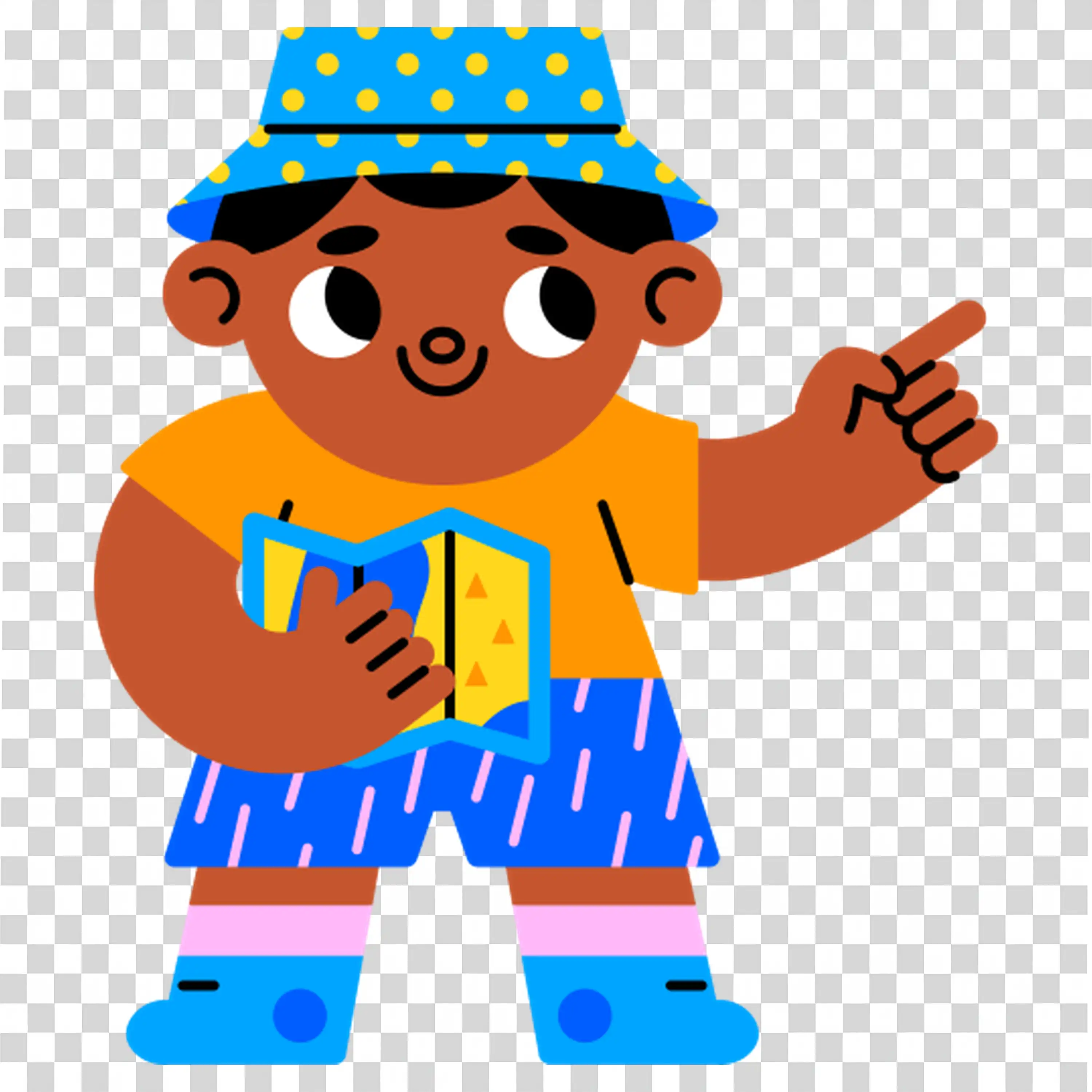 Kid wearing blue outfit dancing to some beats PNG download