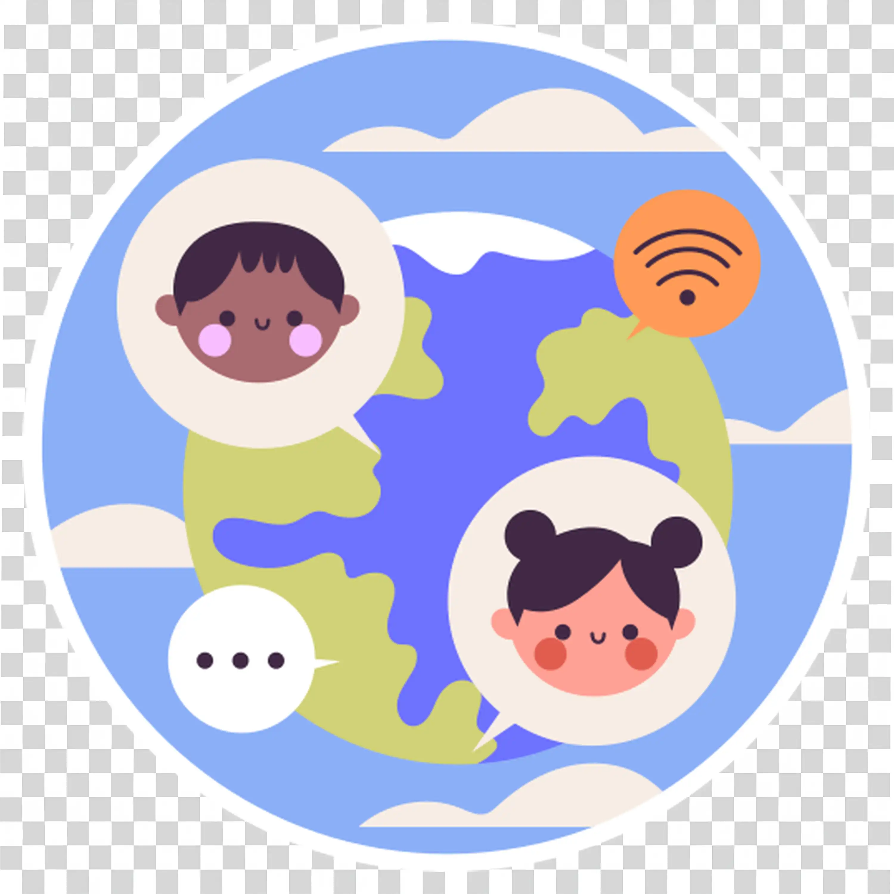 Kids in Video Call Chatting Through Devices Happily