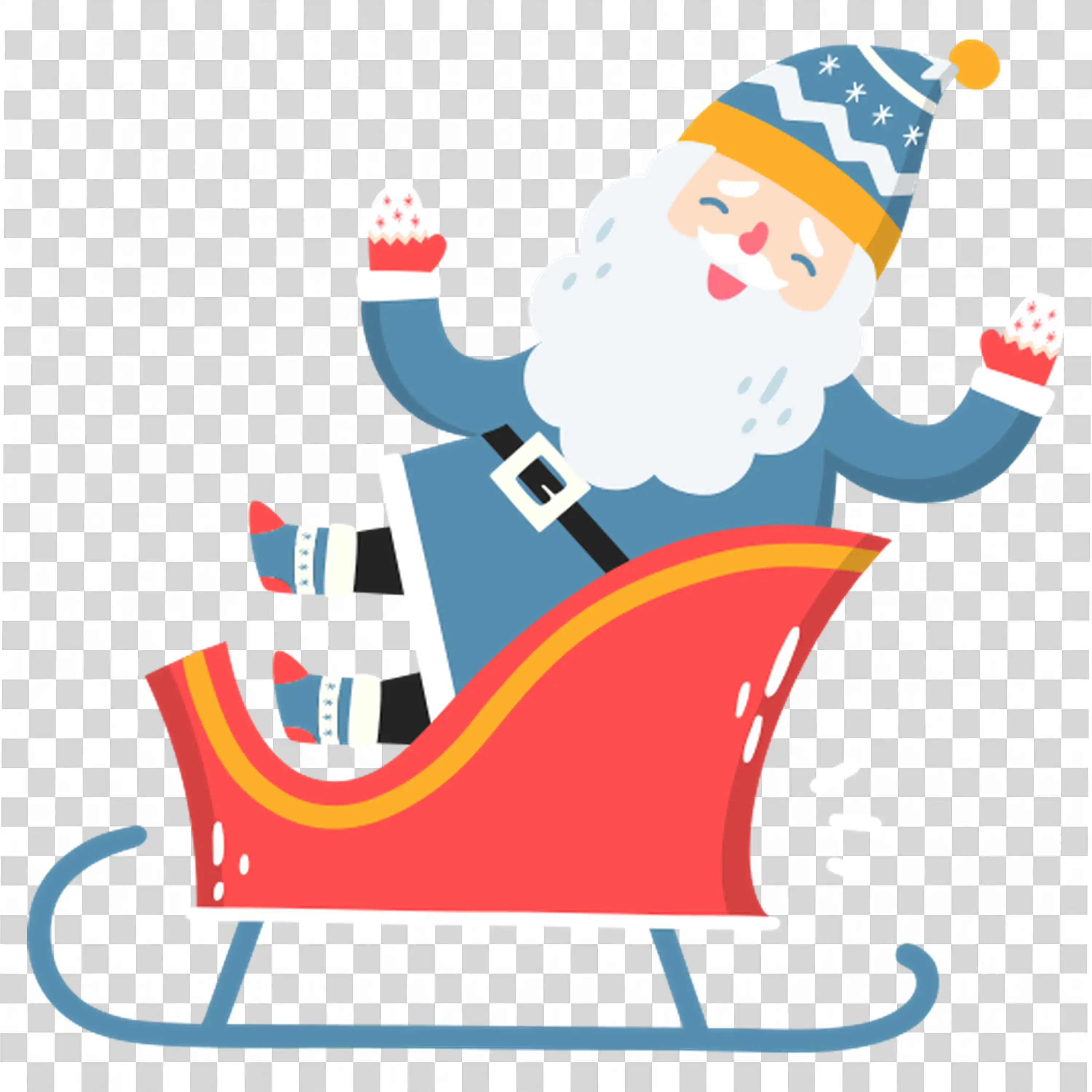 Kids riding on sleigh during snowy winter celebration
