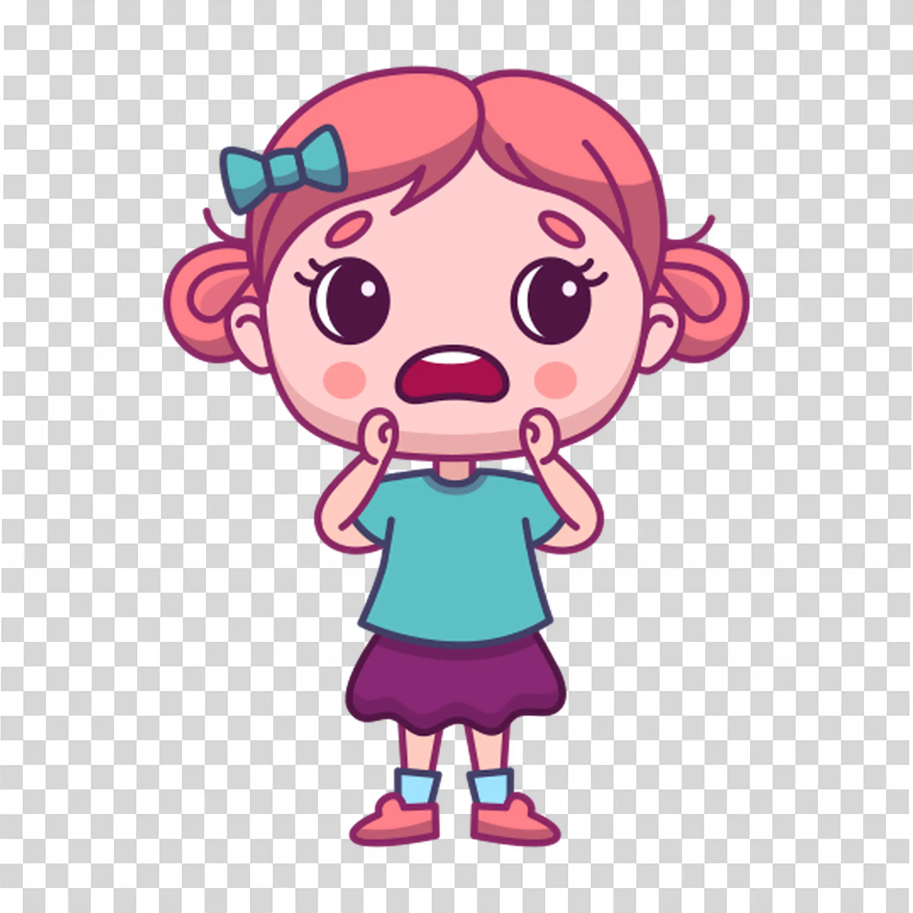 Little Girl Standing Quietly With Sweet Smile free PNG