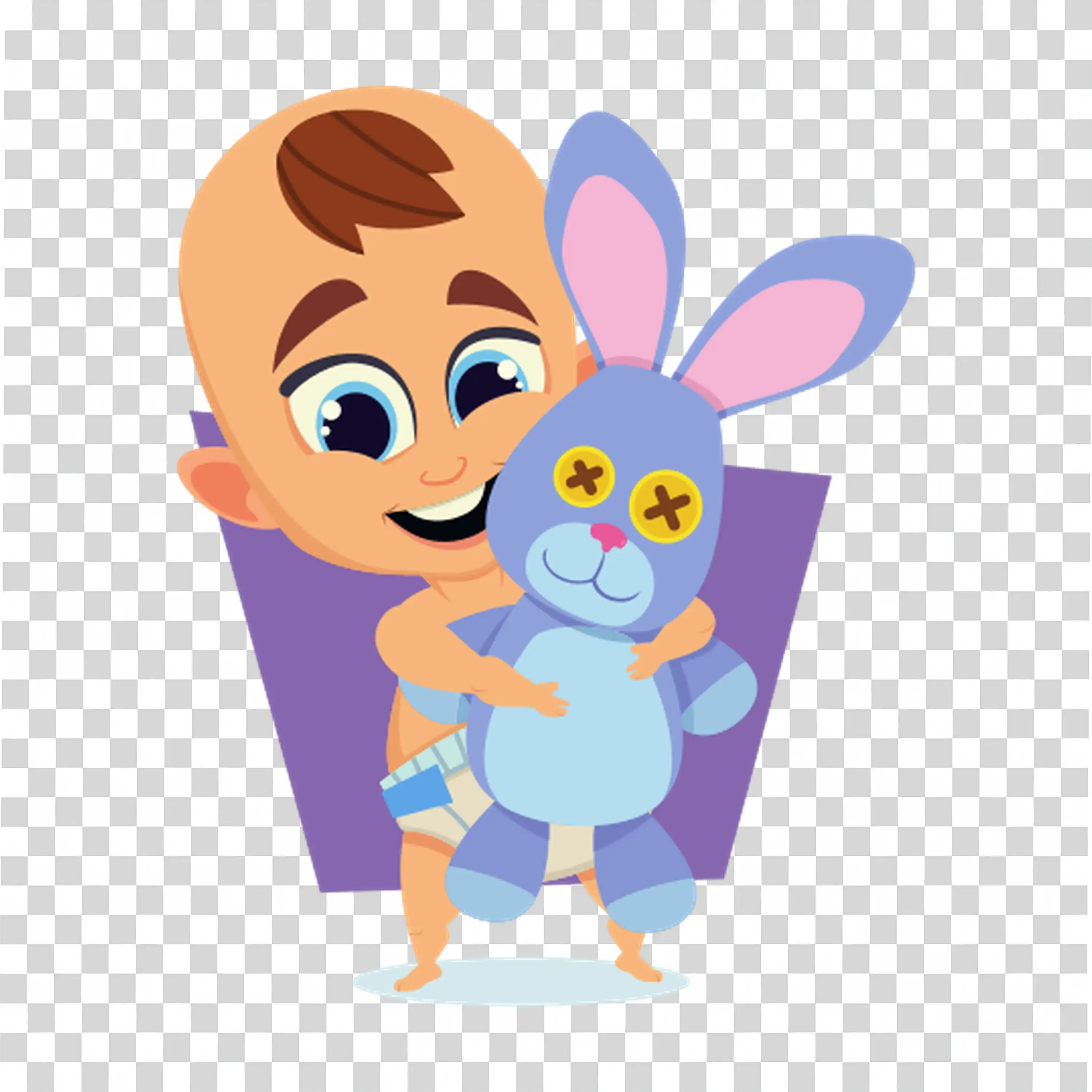 Little girl with bunny ears in a cute pose PNG download