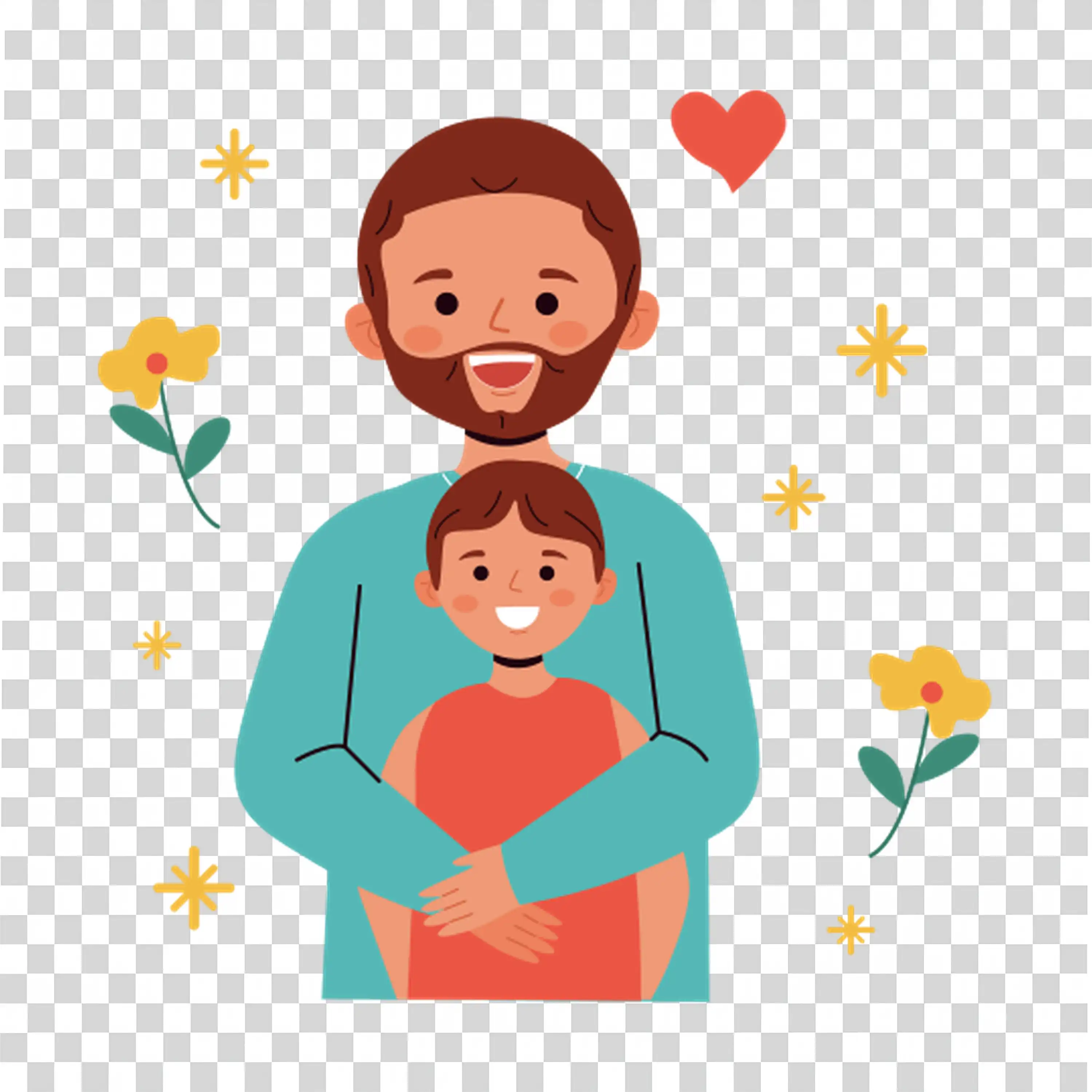 Loving family scene with parent and child bonding together