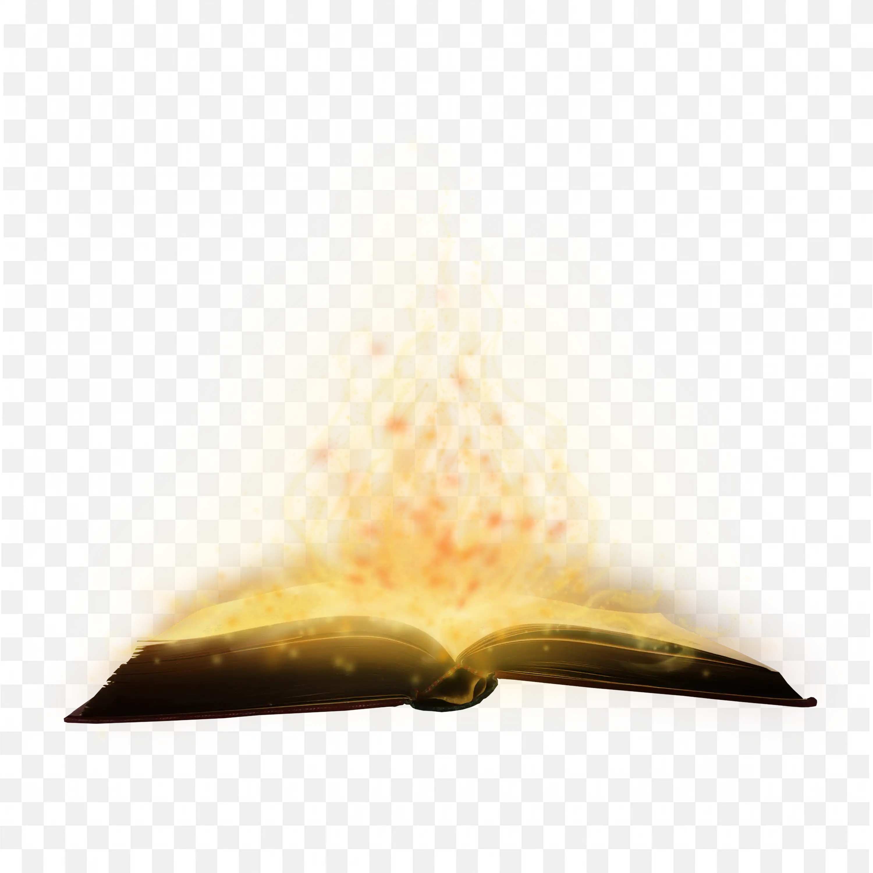 Magical Glowing Book with Golden Sparks Flying Out PNG