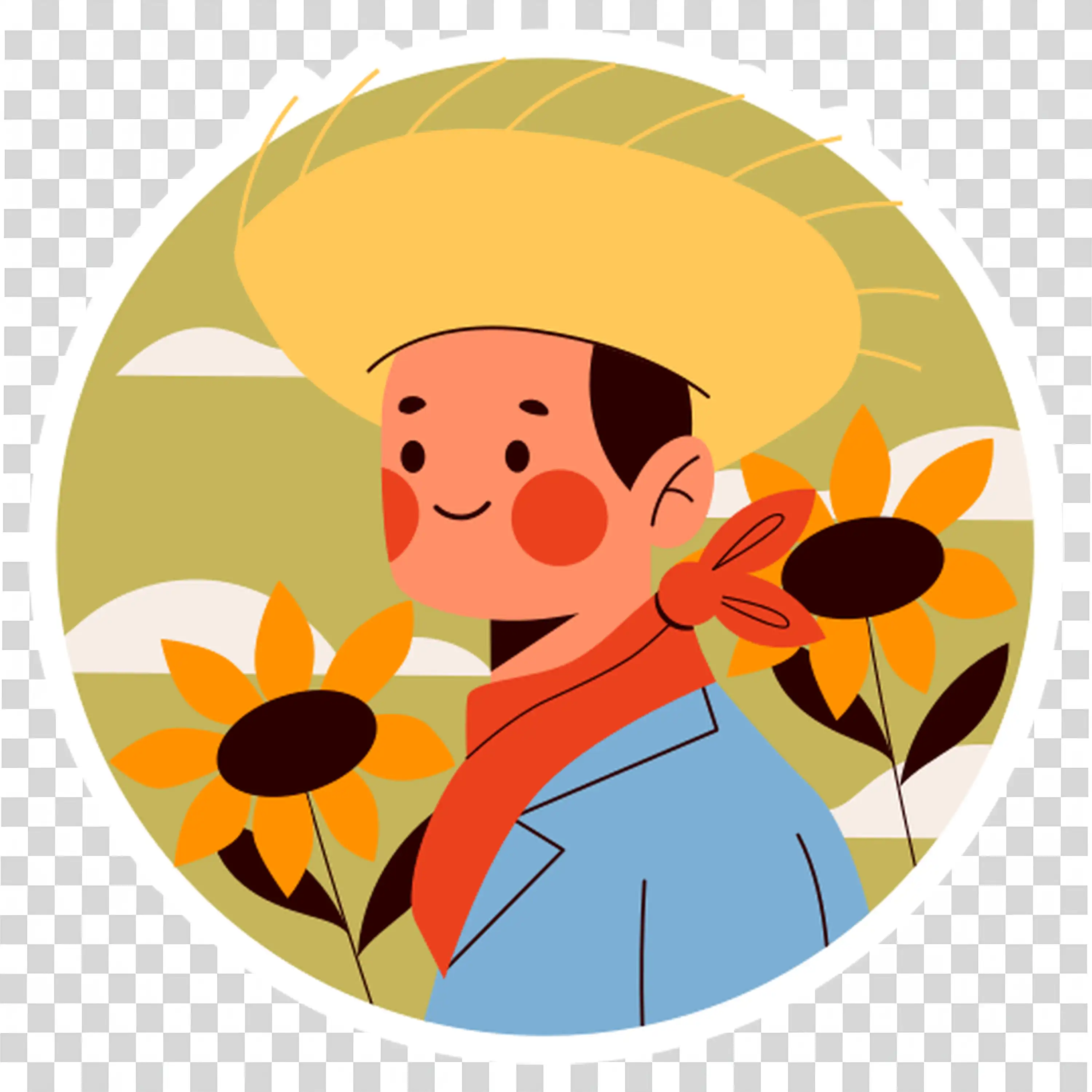 Man Enjoying Nature Surrounded by Sunflowers and Sunlight