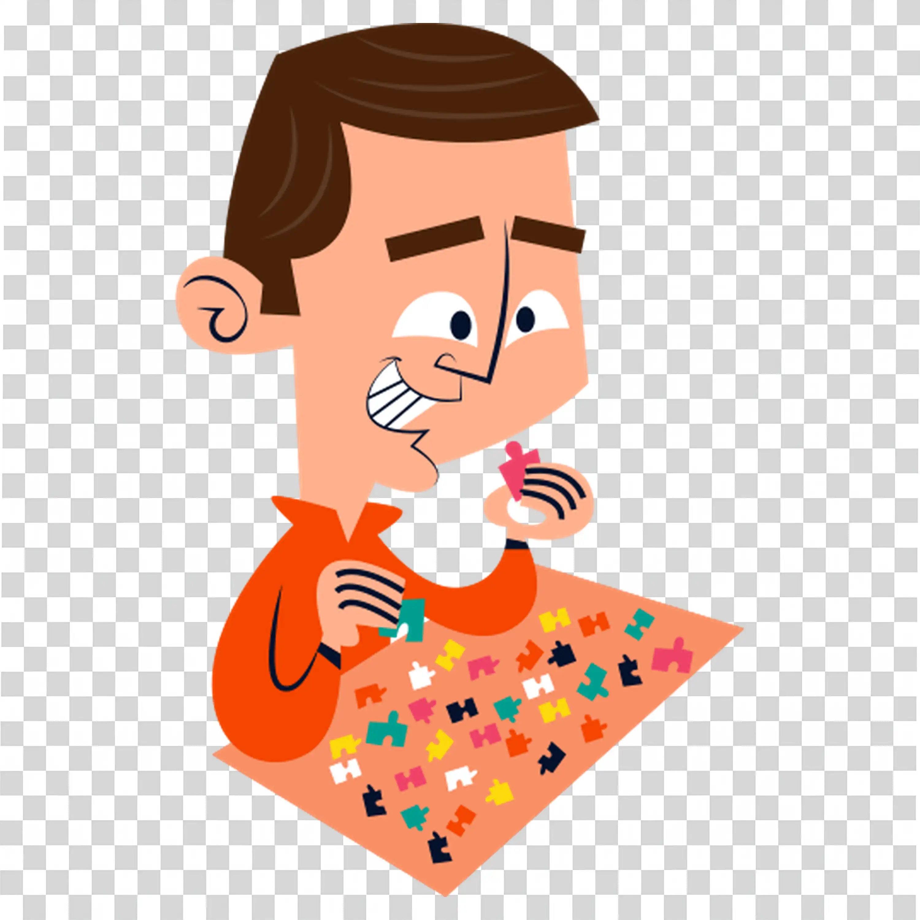 Man Focused on Artistic Crafting with Materials free PNG