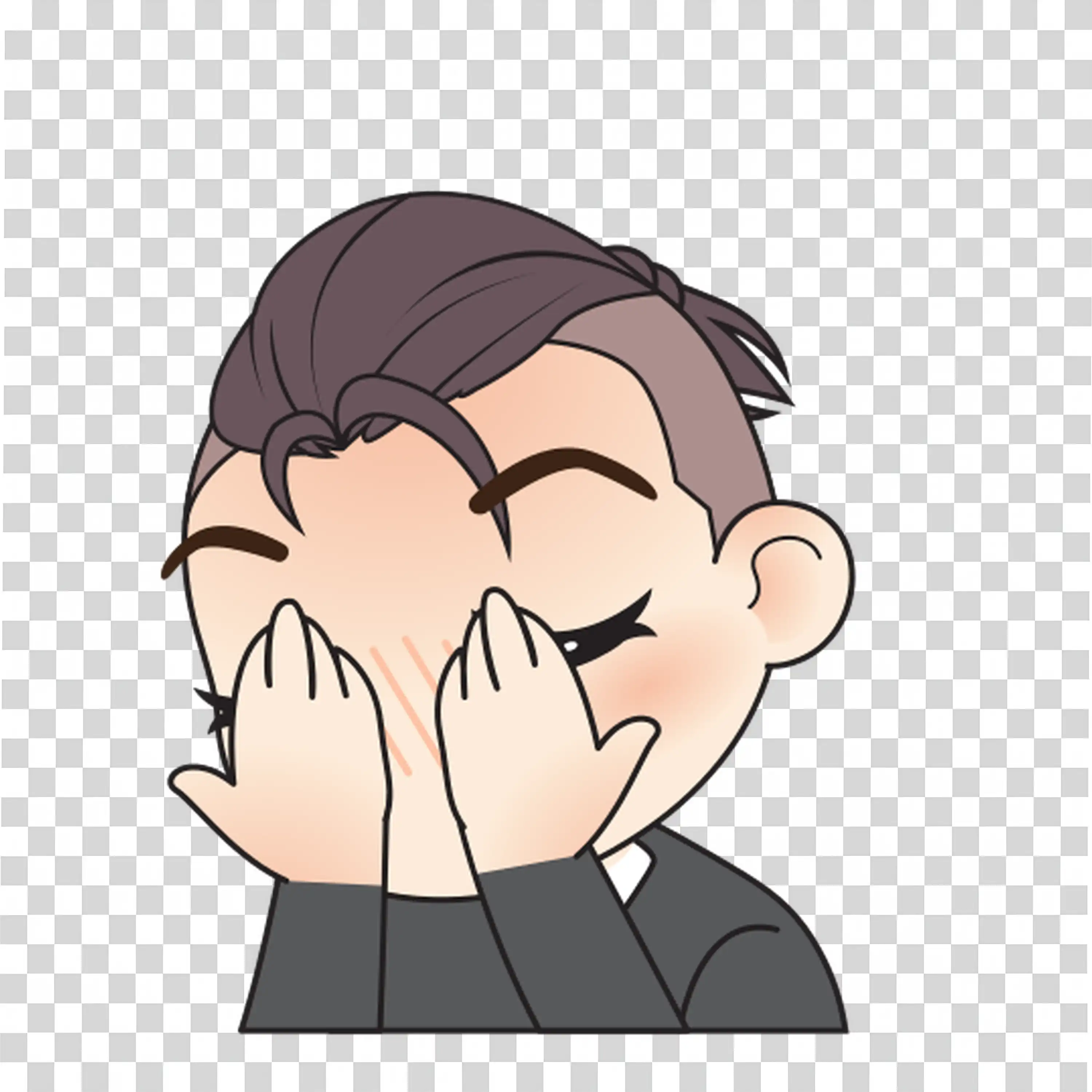 Man Hiding Face With Hands Feeling Shy Or Sad PNG image