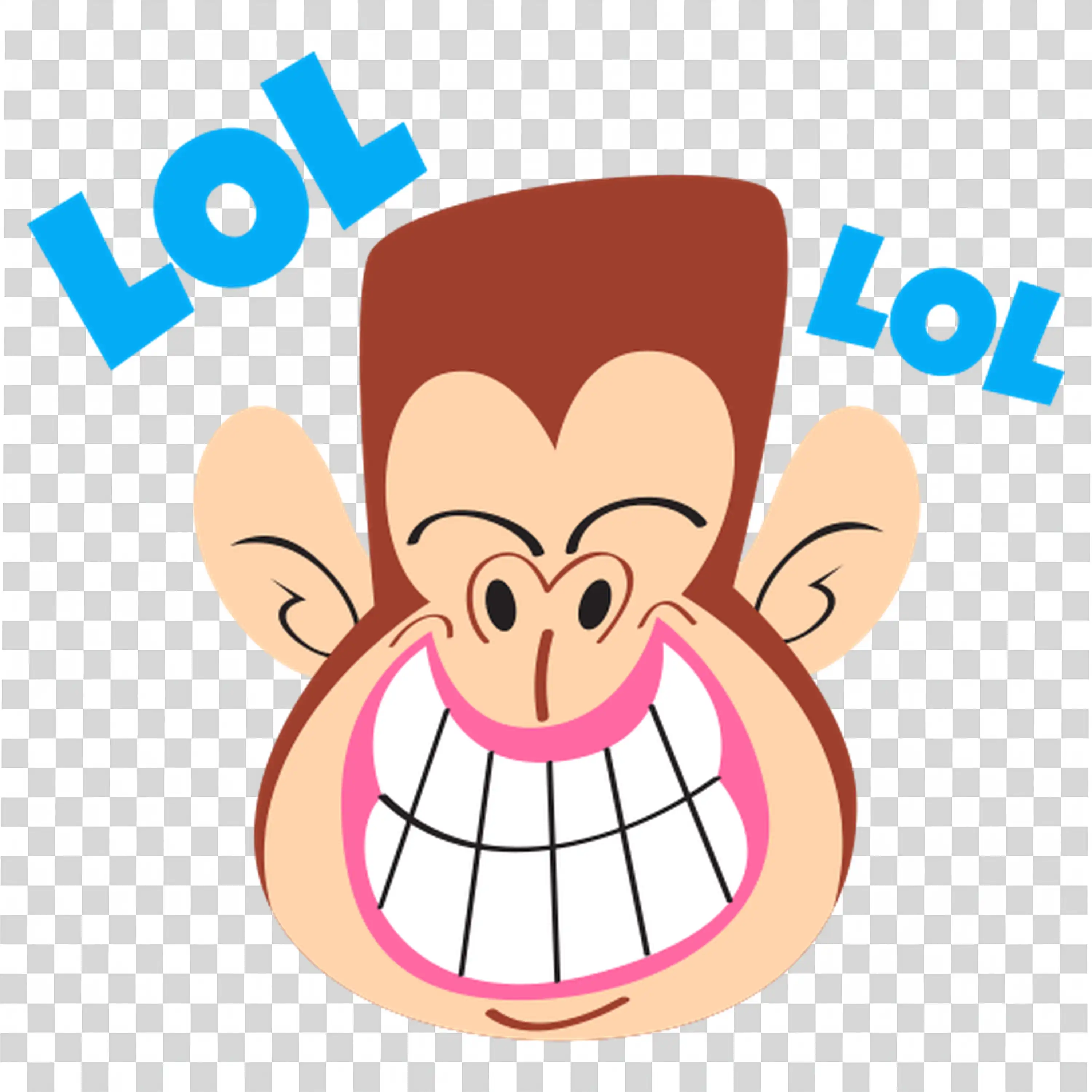 Man Laughing Hysterically with LOL Text Around Face
