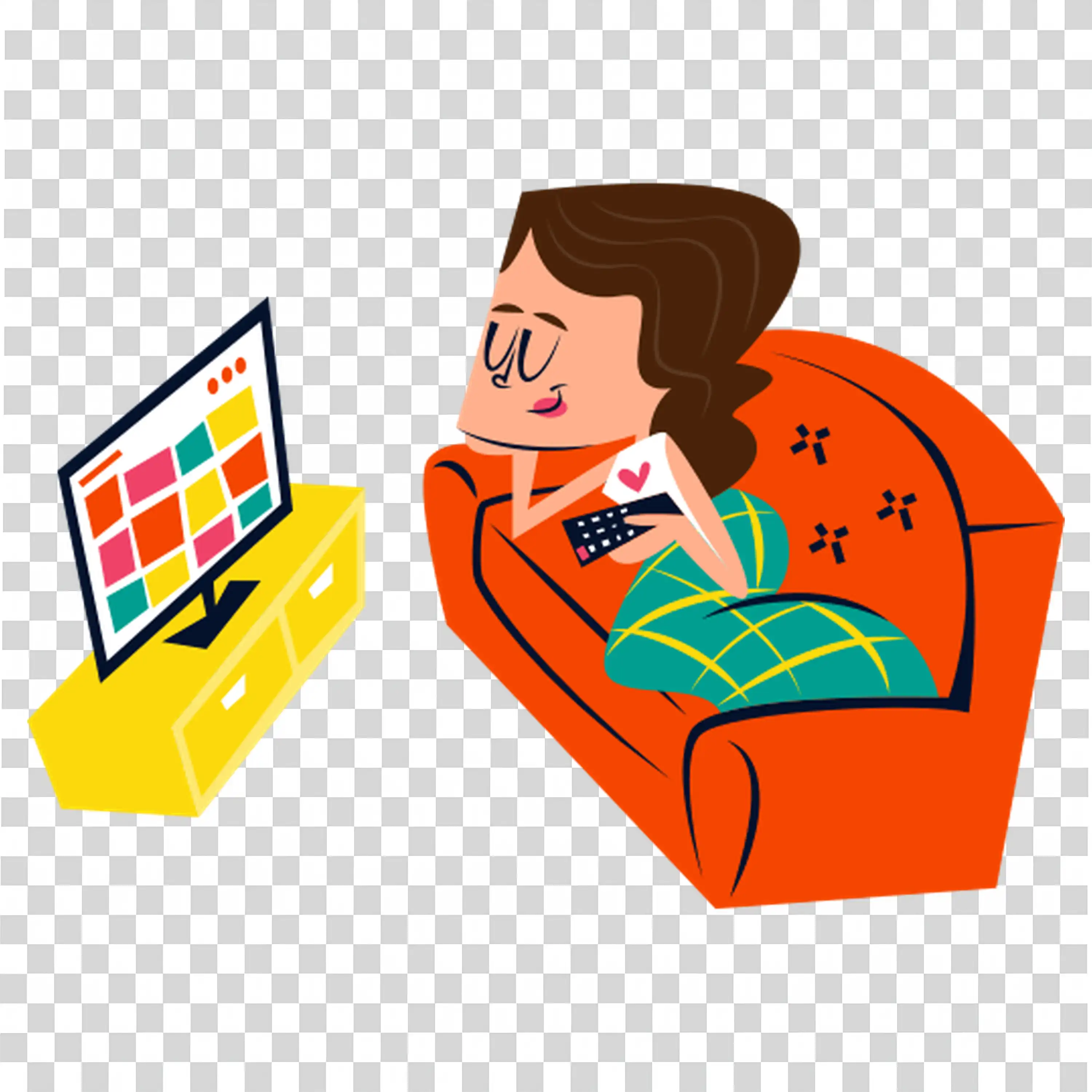 Man Relaxing on Couch Watching a Laptop Screen free PNG
