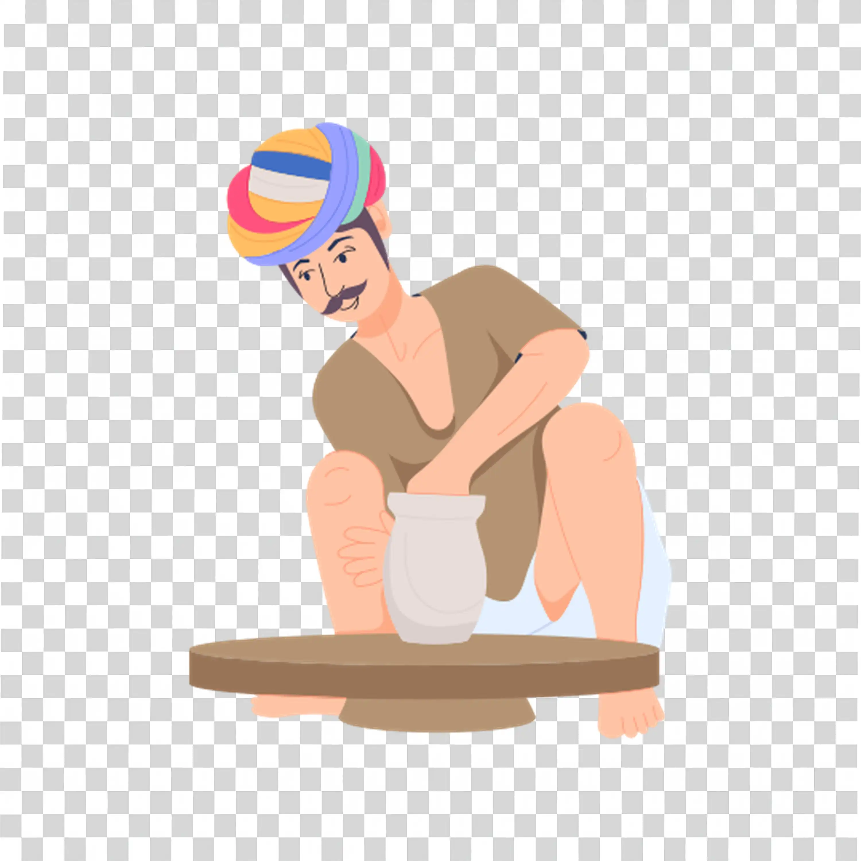 Man sitting cross legged deep in meditation PNG image