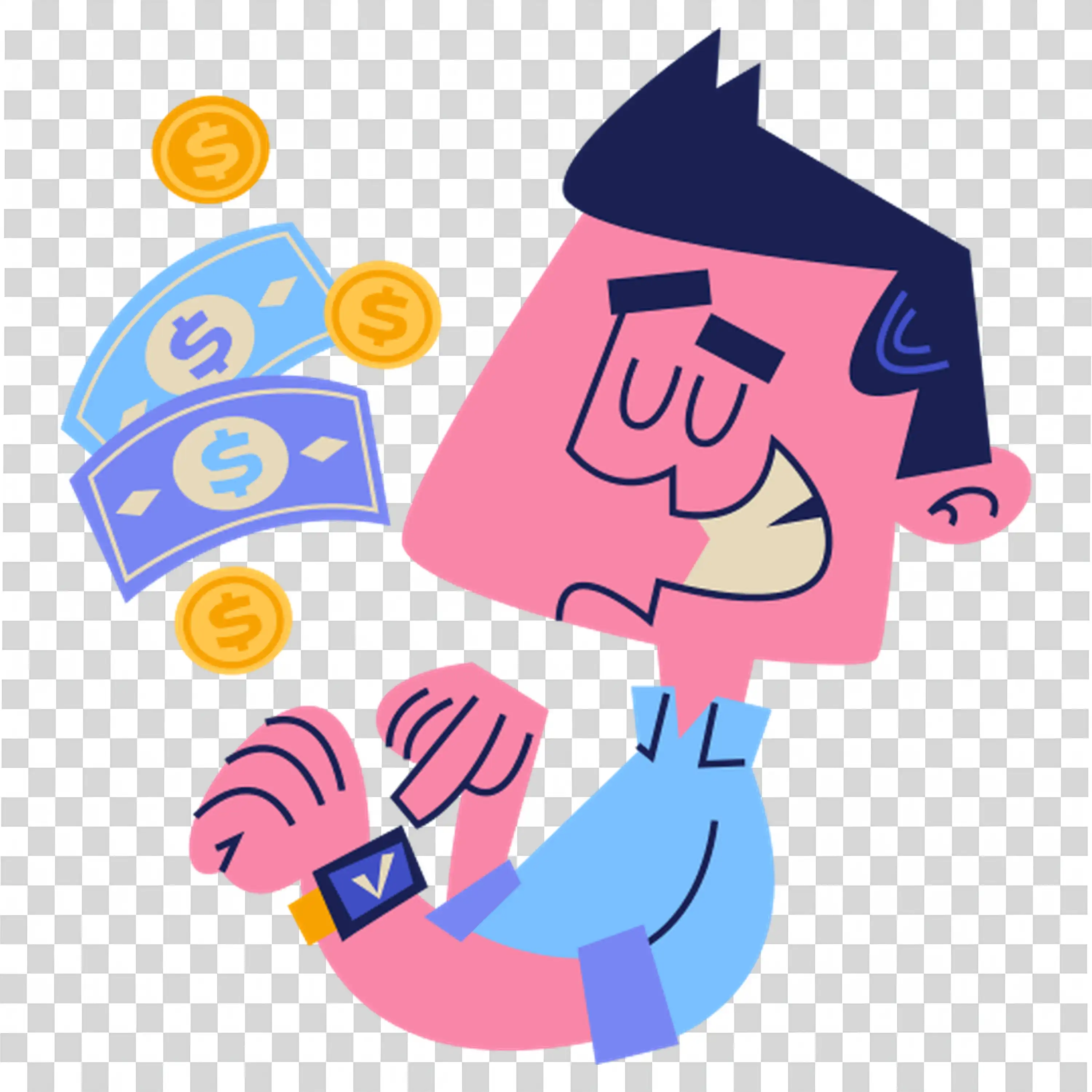 Man Speaking into Microphone with Speech Bubbles PNG
