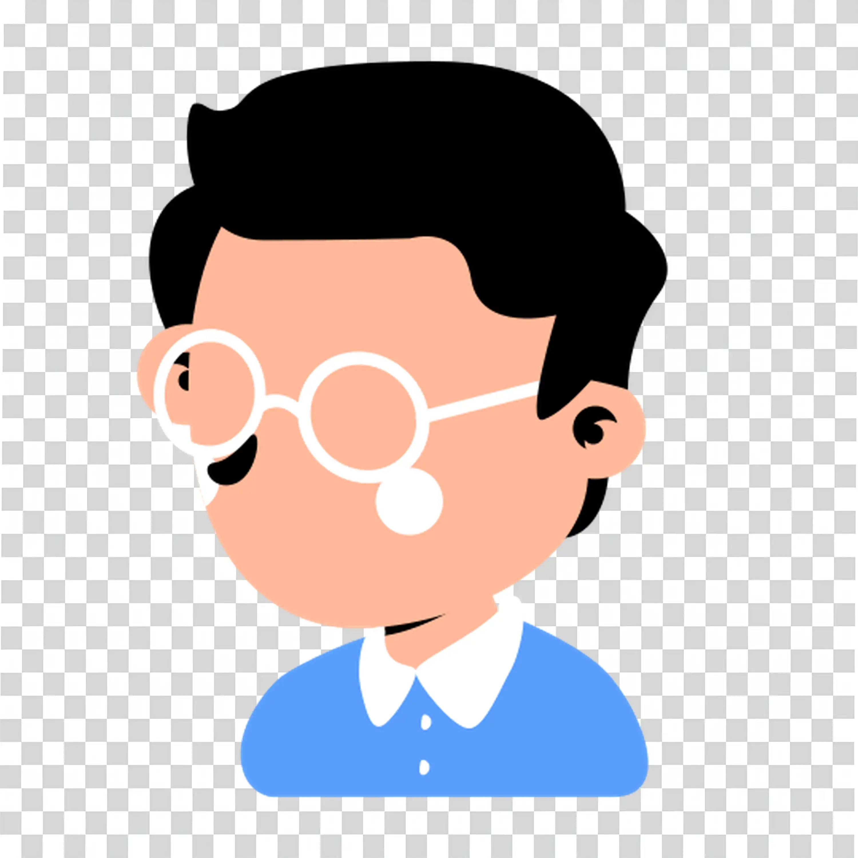 Man Wearing Glasses with Calm and Professional Look